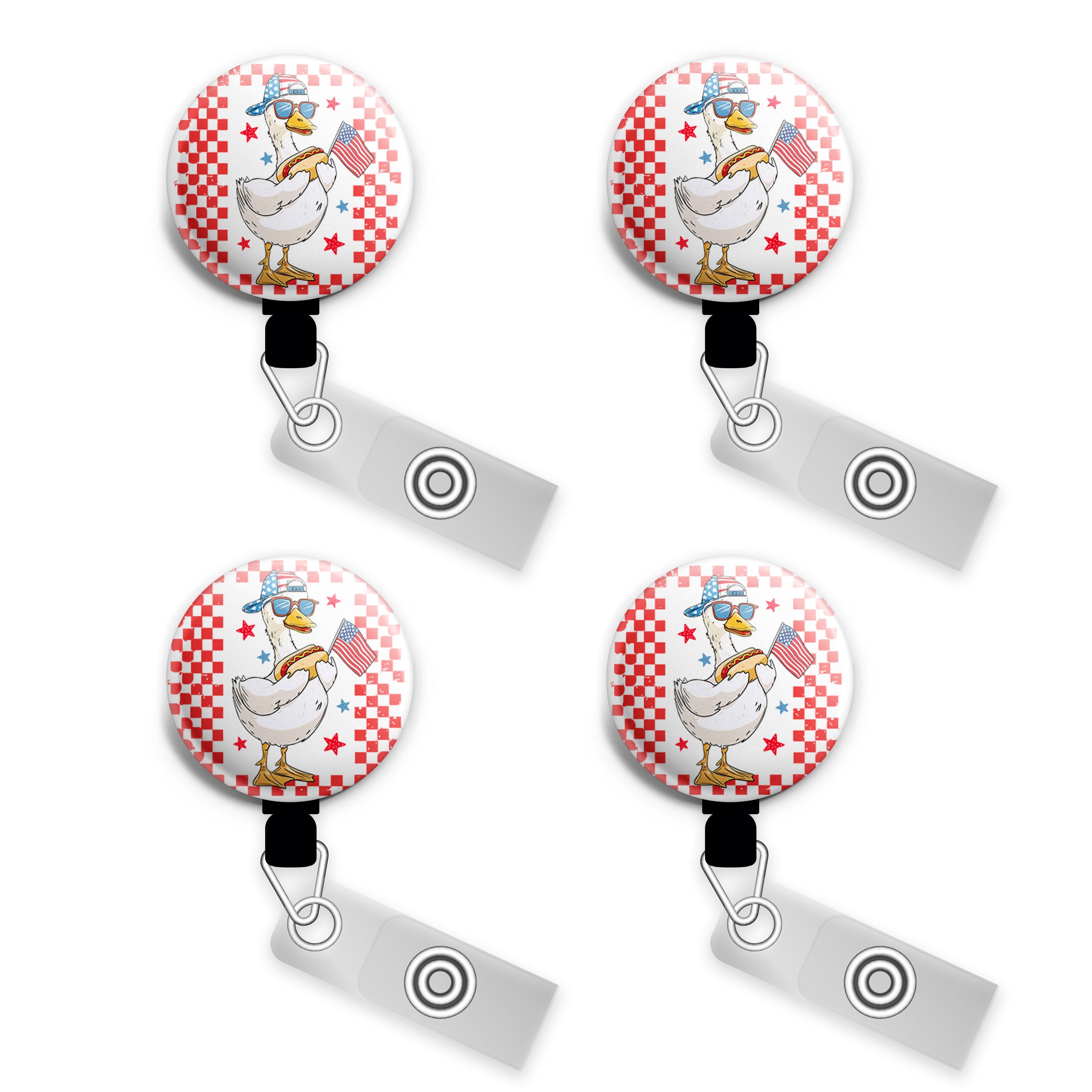 Hotdog Goose Picnic Party Swapfinity Retractable ID Badge Reel - - Topperswap