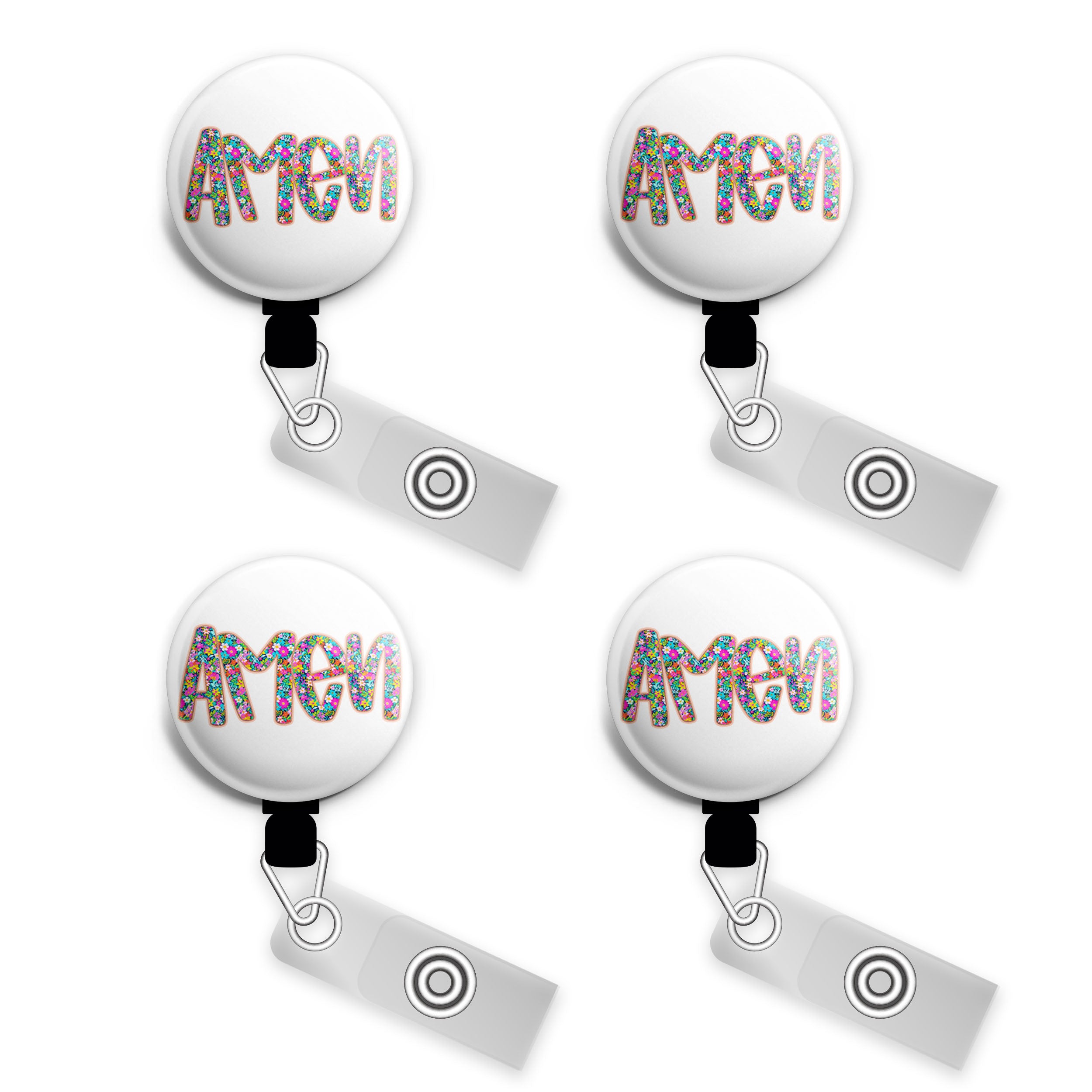 Floral Amen Swapfinity Retractable ID Badge Reel - - Topperswap