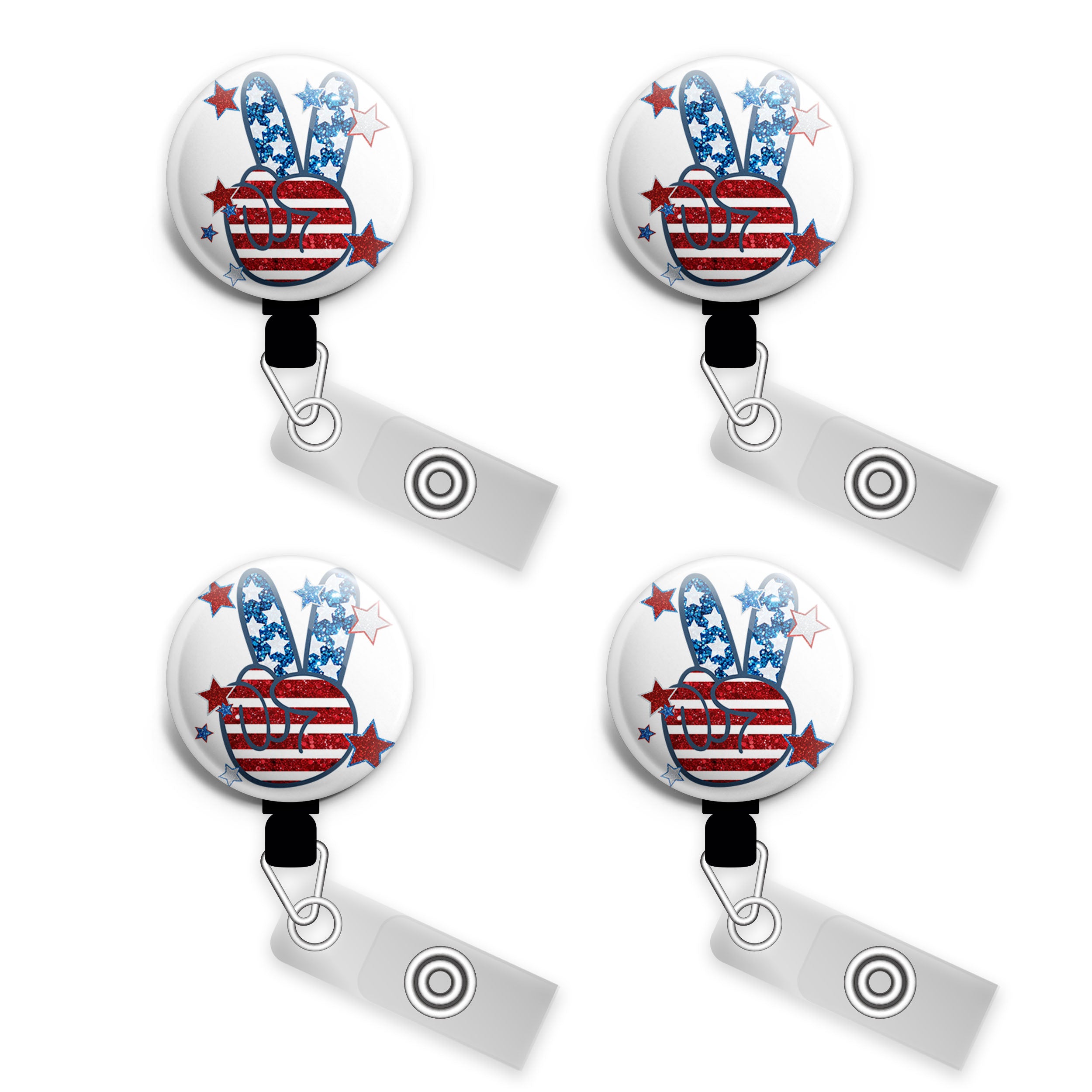 Peace Out, America Swapfinity Retractable ID Badge Reel - - Topperswap