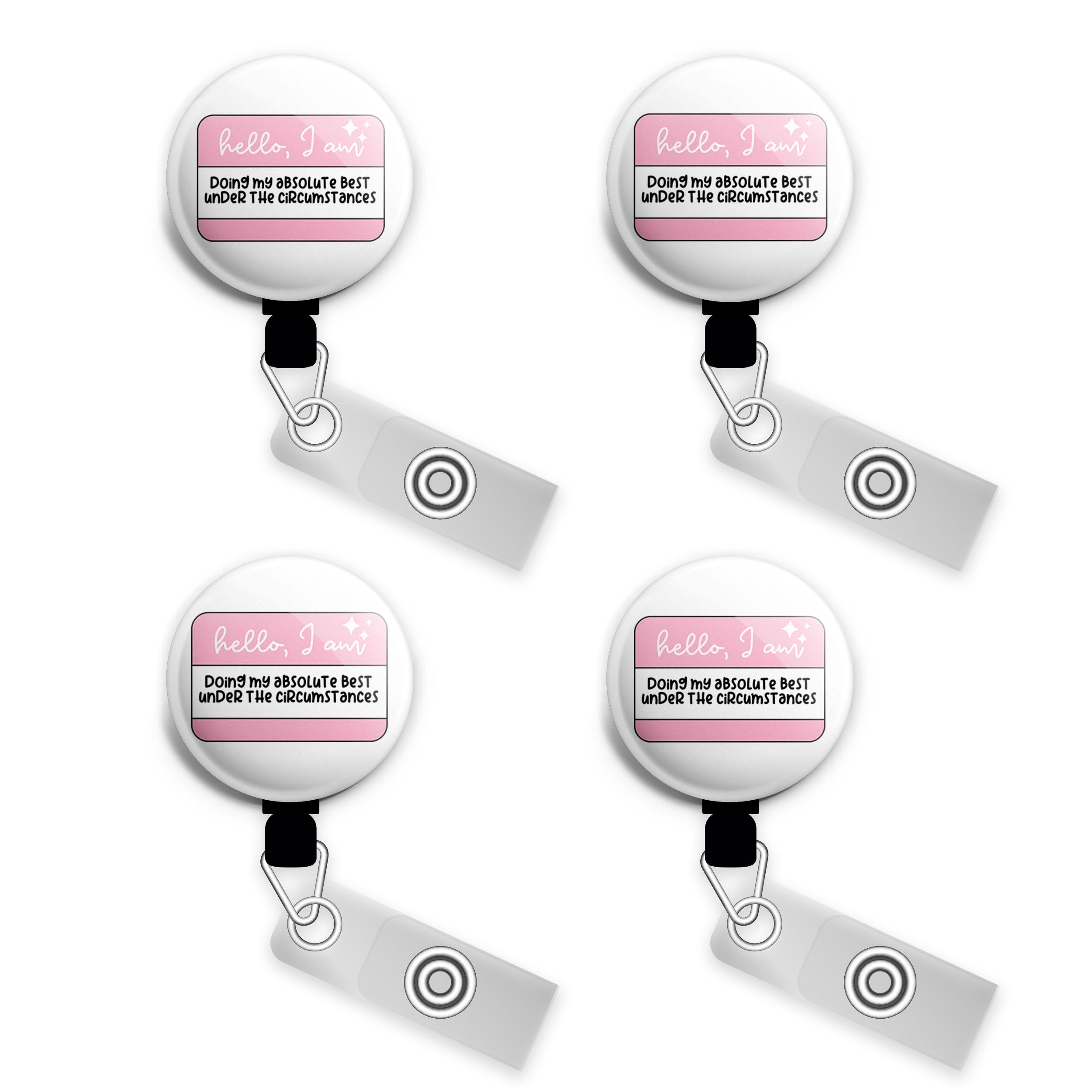 Doing My Best Hello Sticker Swapfinity Retractable ID Badge Reel - - Topperswap