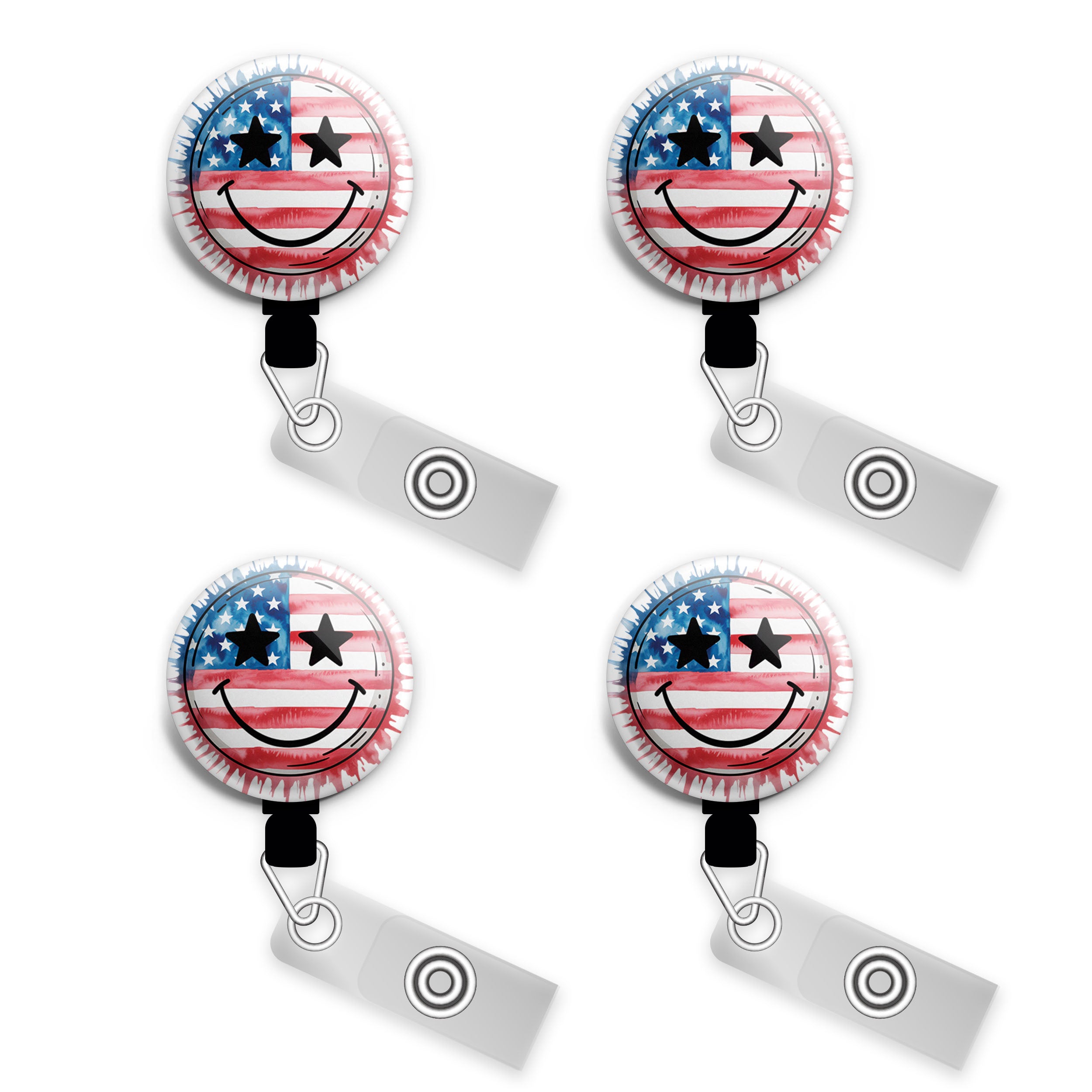 Star-Spangled Splash Swapfinity Retractable ID Badge Reel - - Topperswap