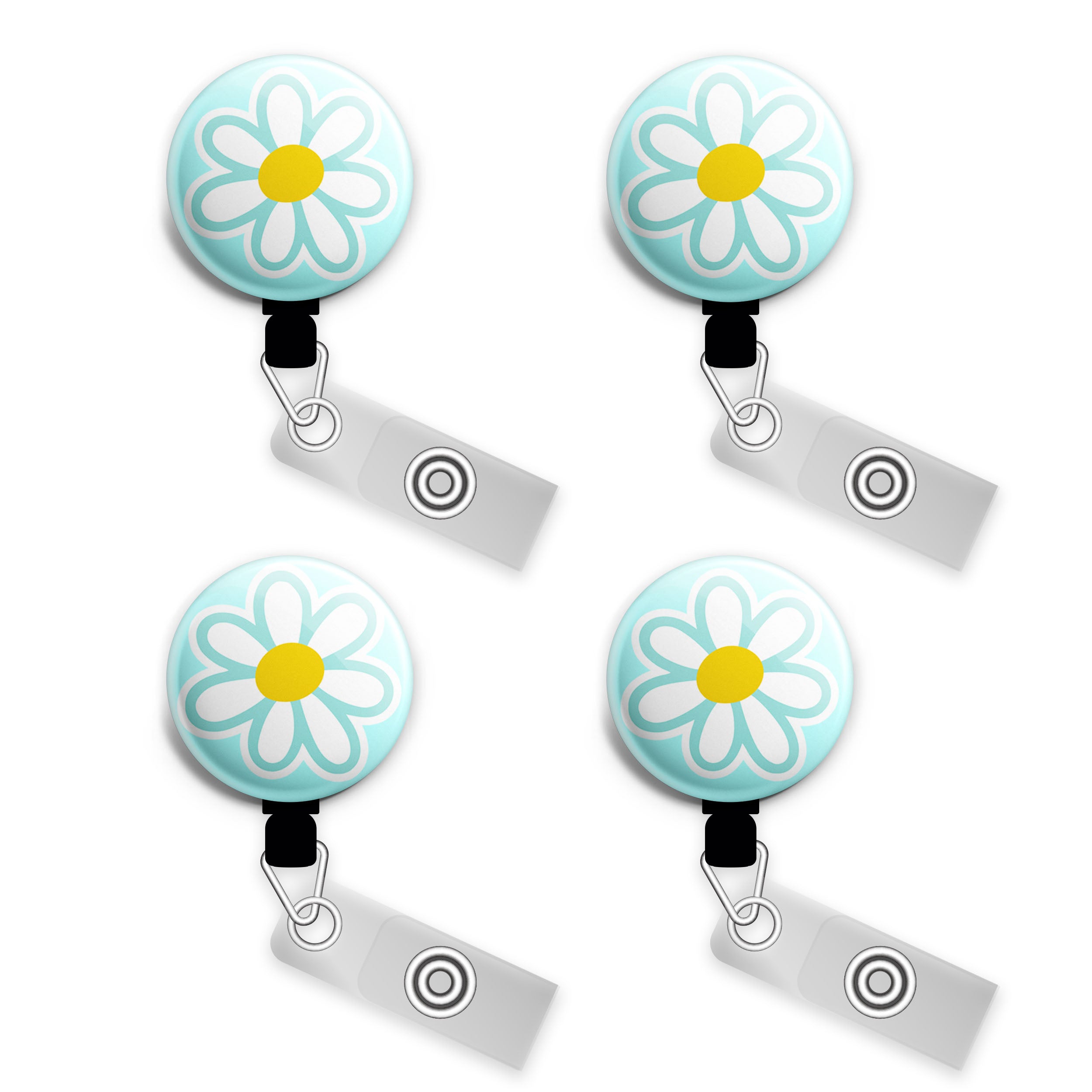 Daisy Delight Swapfinity Retractable ID Badge Reel - Gator 4pk |Save 10% / Black - Topperswap