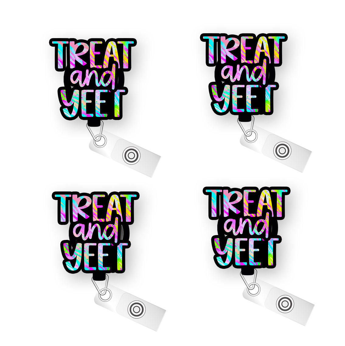 Treat and Yeet Pop Topper Swapfinity Retractable ID Badge Reel - - Topperswap