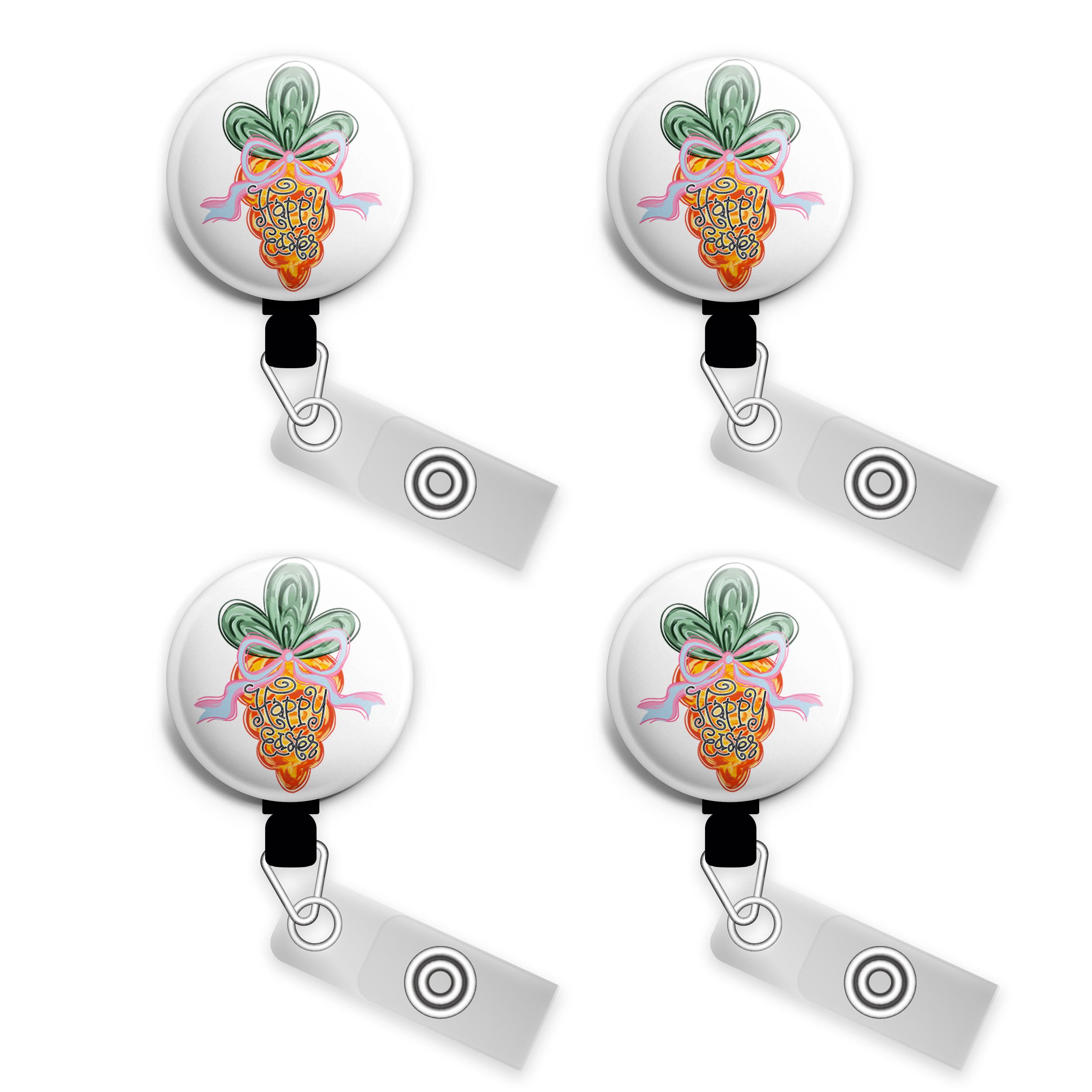 Happy Easter Carrot Swapfinity Retractable ID Badge Reel - - Topperswap