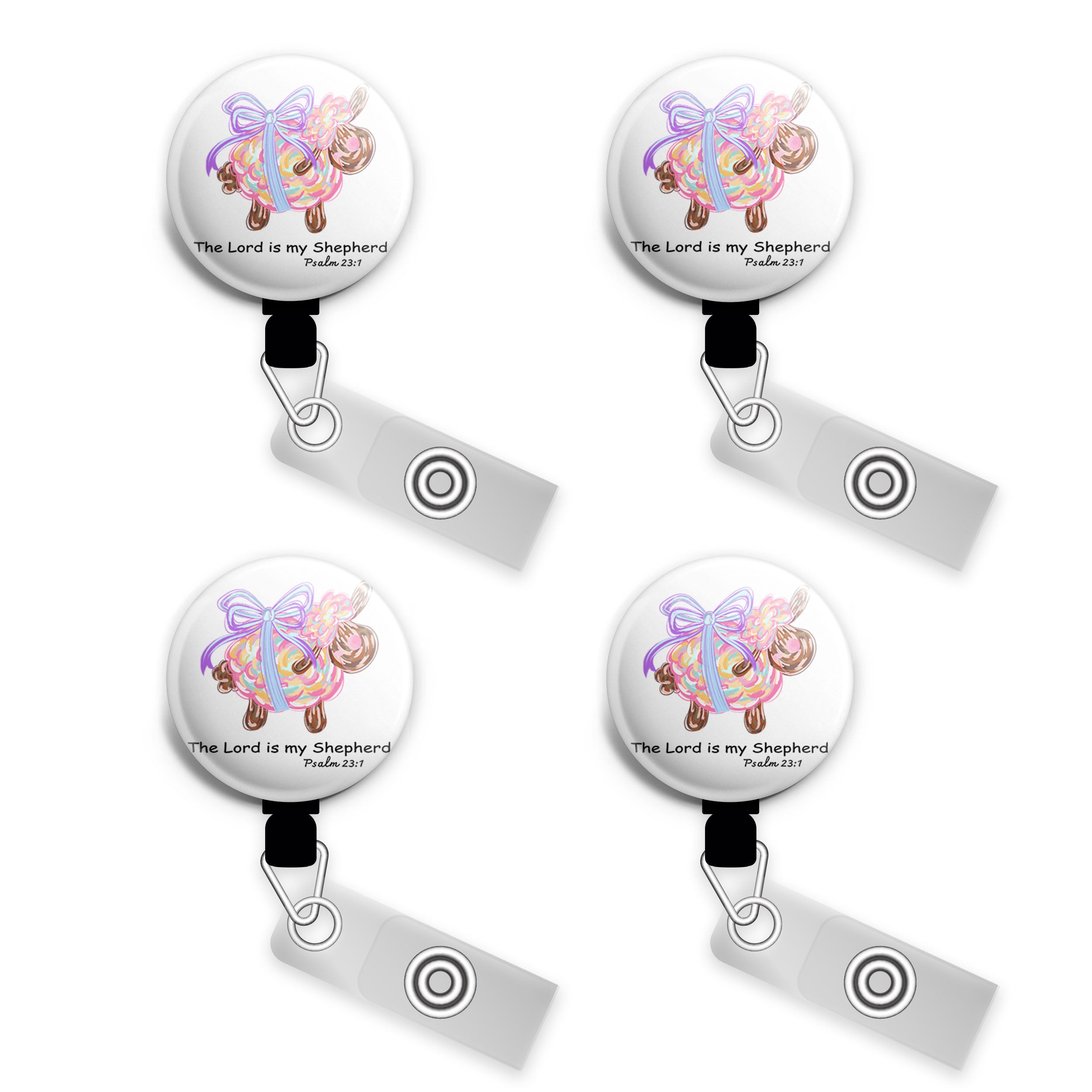 Psalm 23:1 Sheep Swapfinity Retractable ID Badge Reel - - Topperswap