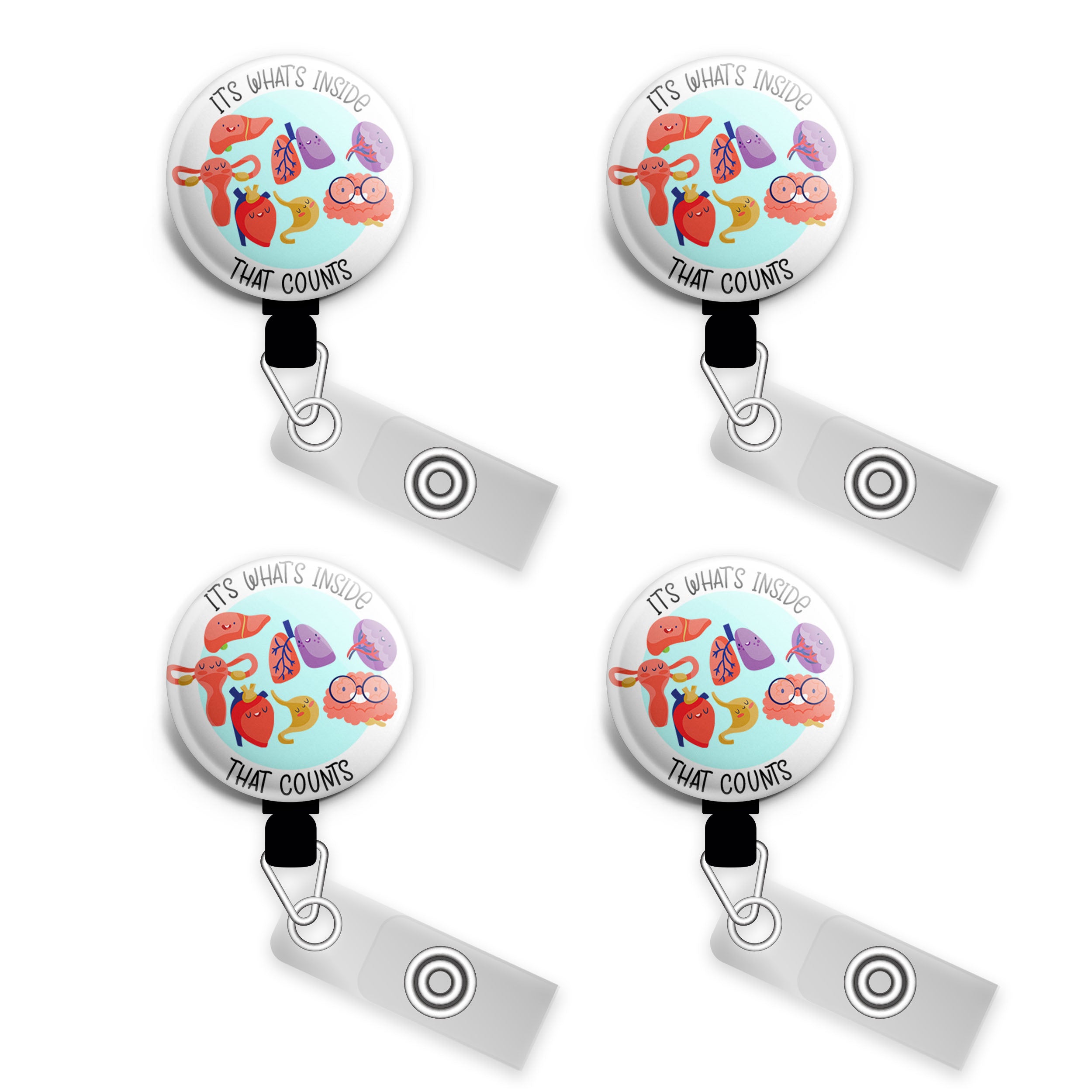 What's Inside That Counts Organs Swapfinity Retractable ID Badge Reel - - Topperswap