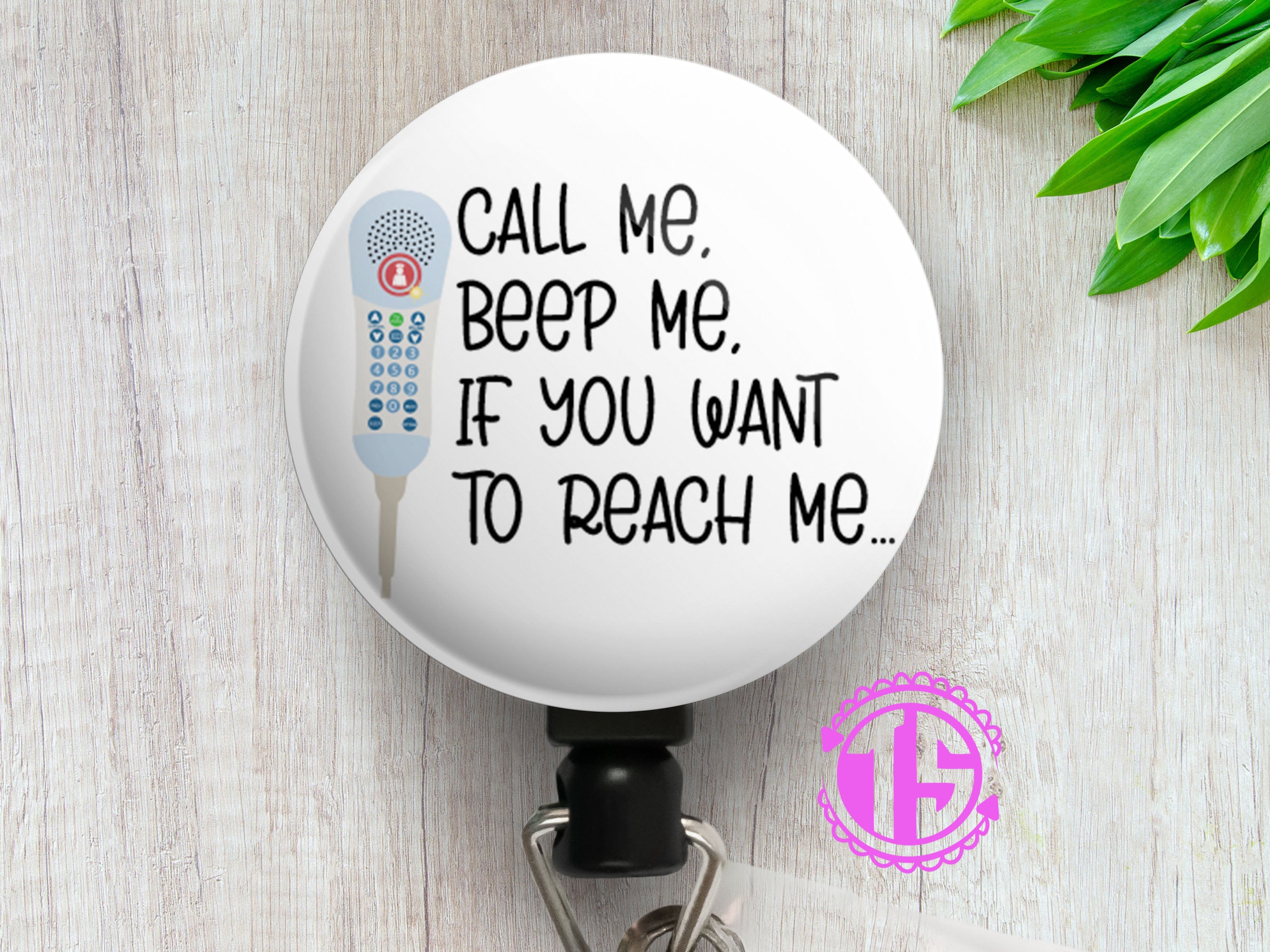 Call Me, Beep Me Swapfinity Retractable ID Badge Reel - - Topperswap