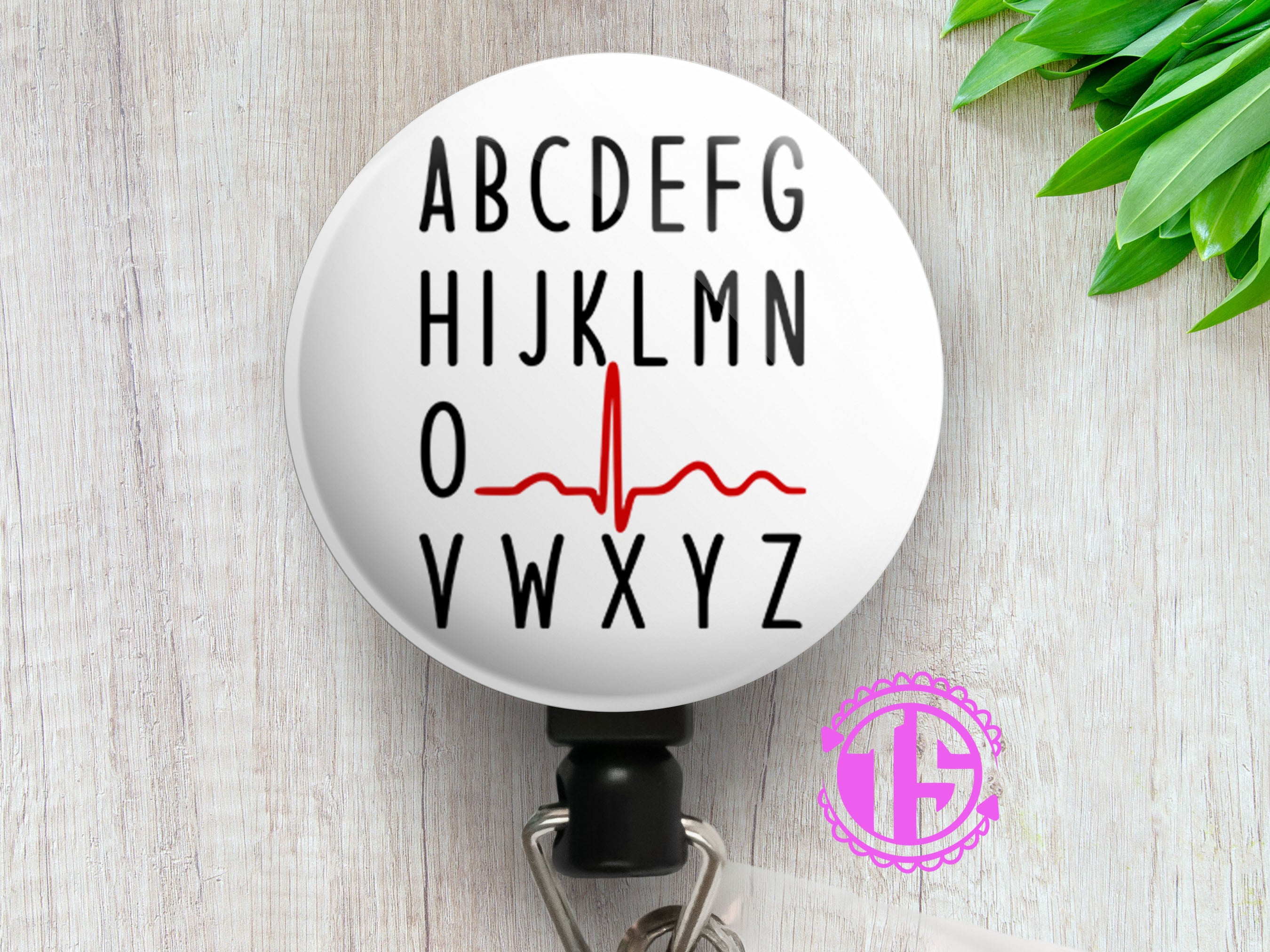 QRS Complex Alphabet Swapfinity Retractable ID Badge Reel - - Topperswap