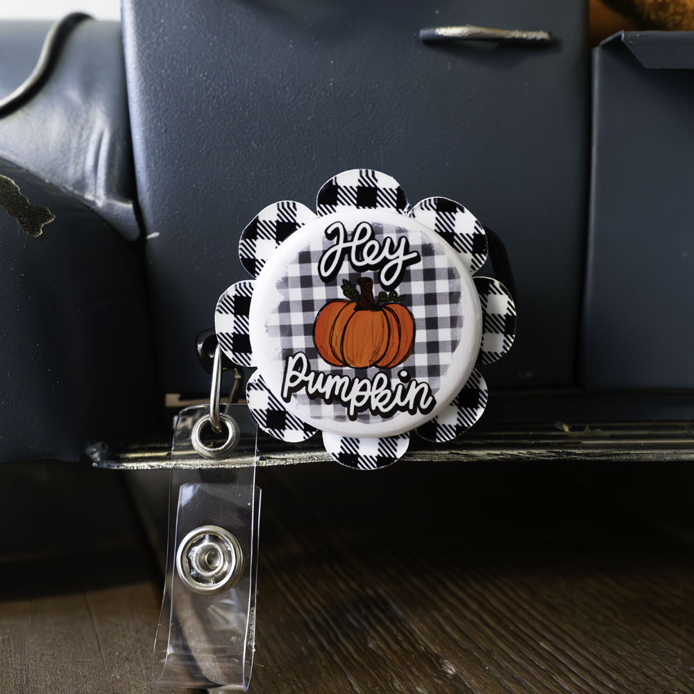 Checkered Pumpkin Swapfinity Badge Reel Bundle (Save 5%) - - Topperswap