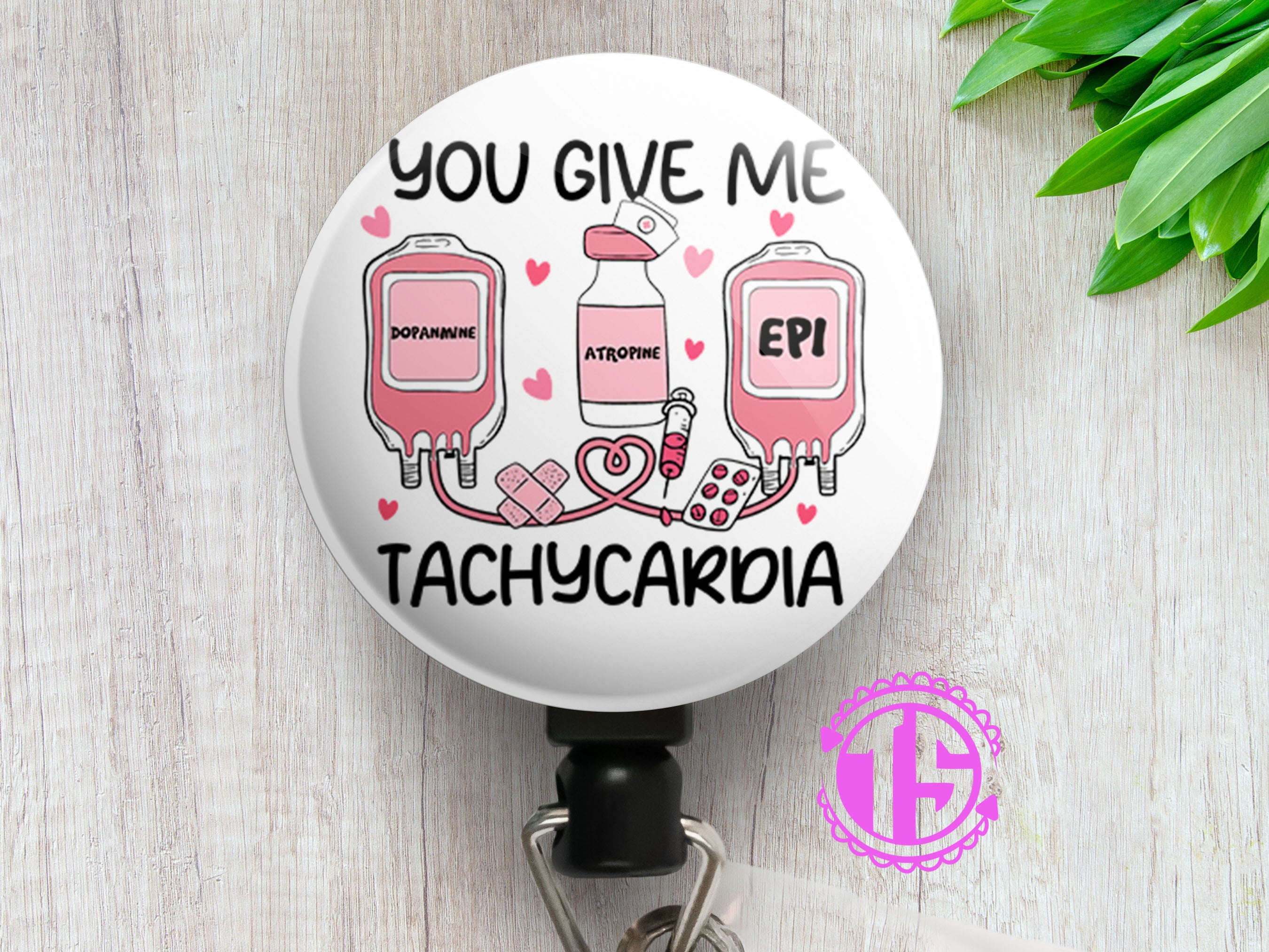 Tachycardia Love Note Swapfinity Retractable ID Badge Reel - - Topperswap