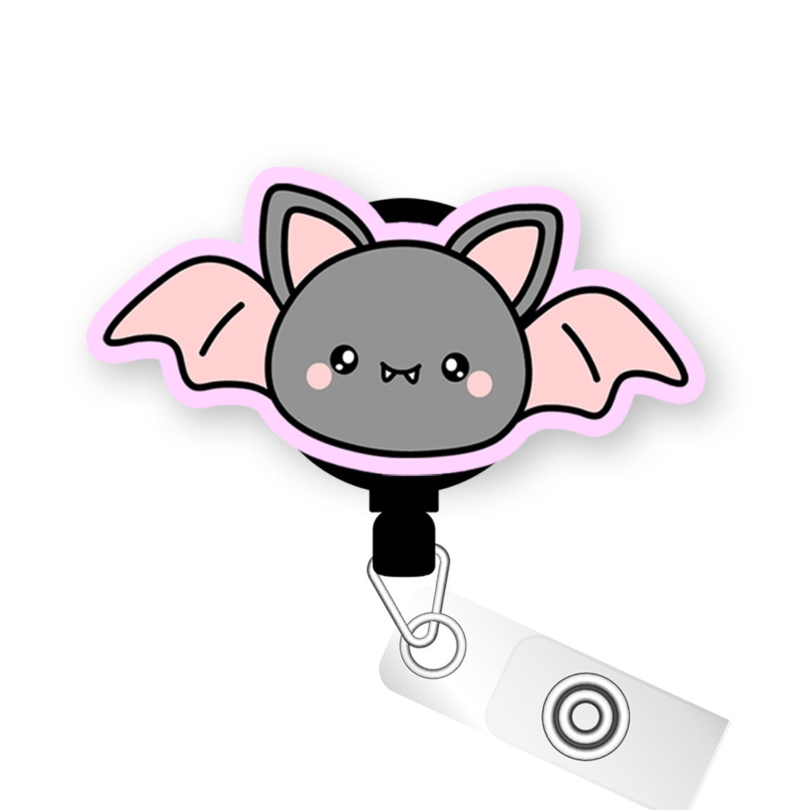 Sweet Lil Bat Pop Topper Swapfinity Retractable ID Badge Reel - - Topperswap