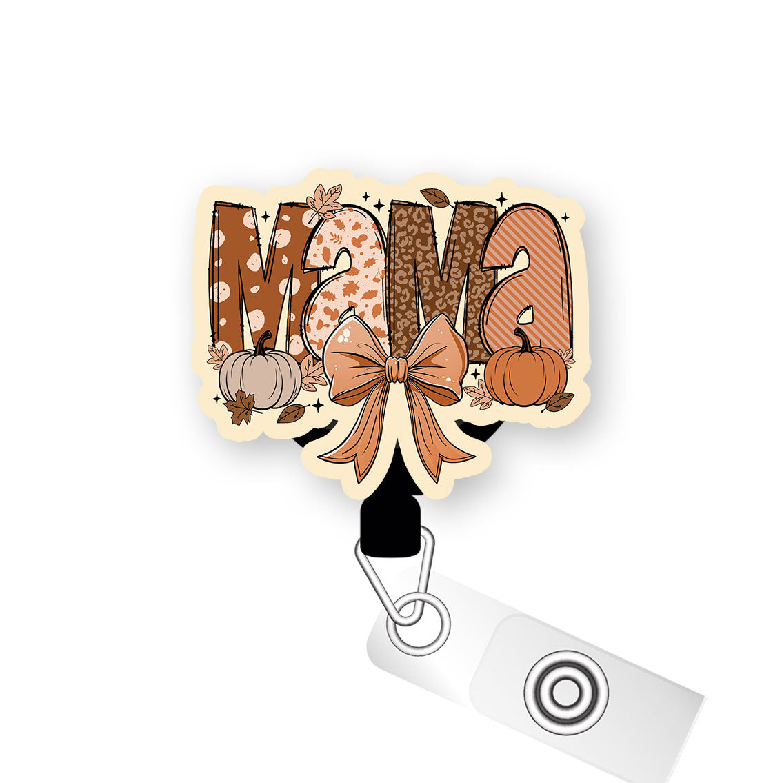 Autumn Mama Pop Topper Swapfinity Retractable ID Badge Reel - - Topperswap