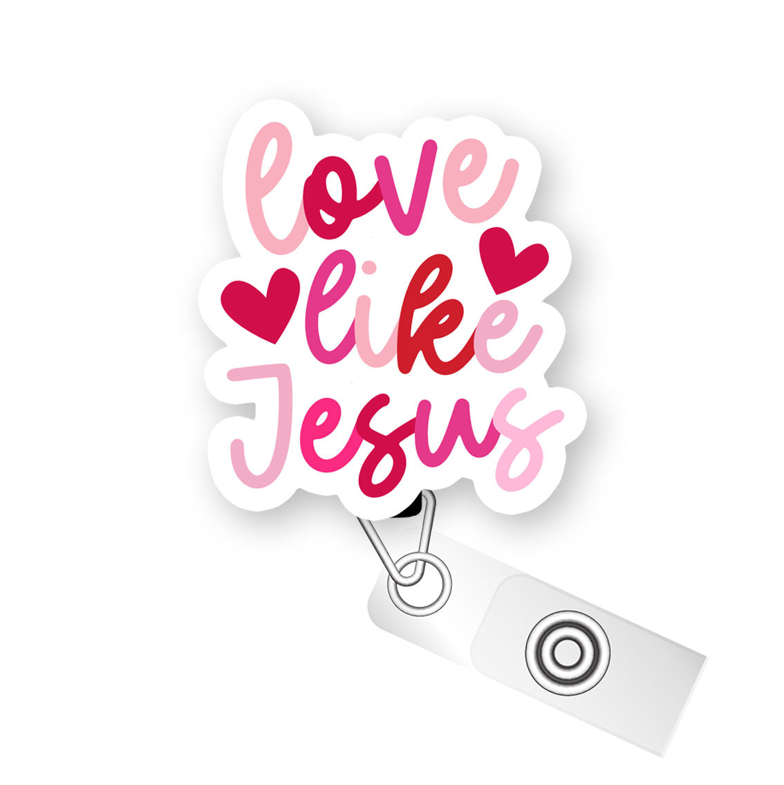 Love Like Jesus Pop Topper Swapfinity Retractable ID Badge Reel - Alligator Clip / Flex - Matte - Topperswap
