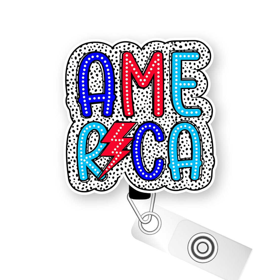 Electric AMERICA Pop Topper Swapfinity Retractable ID Badge Reel - - Topperswap