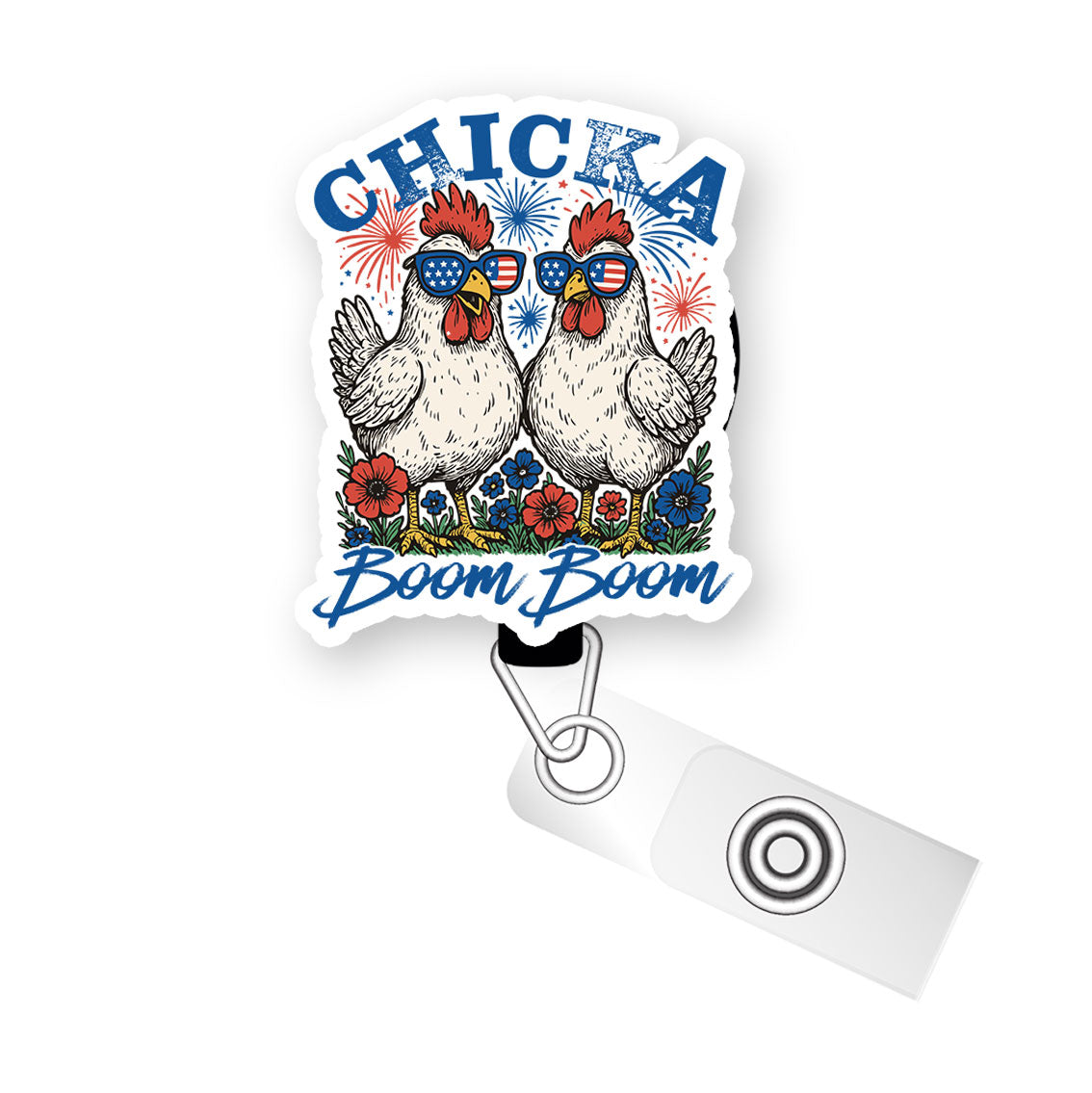 Chicka Boom Boom Pop Topper Swapfinity Retractable ID Badge Reel - - Topperswap
