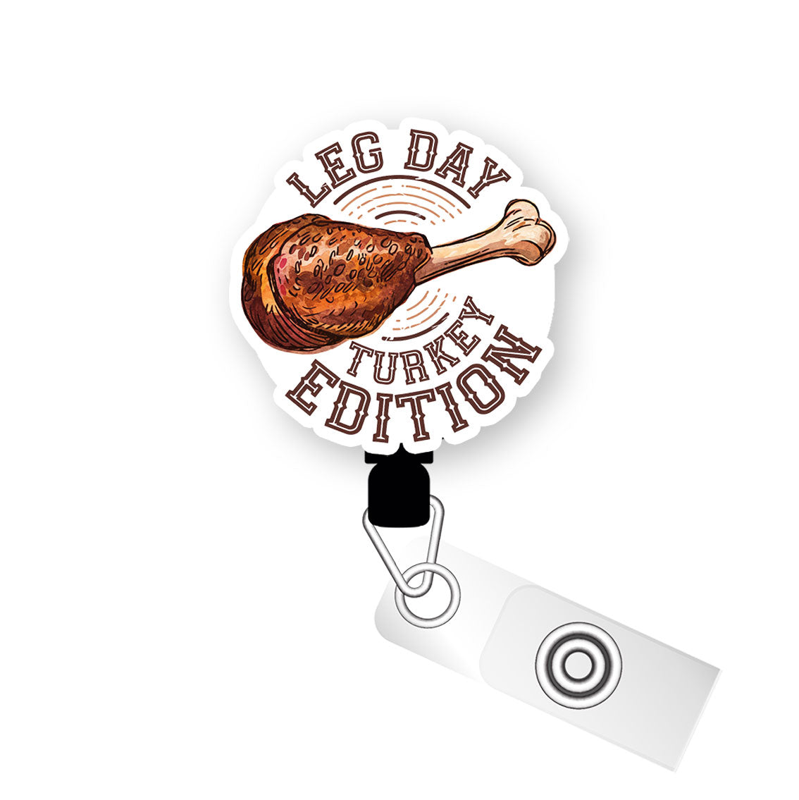 Leg Day: Turkey Edition Pop Topper Swapfinity Retractable ID Badge Reel - - Topperswap