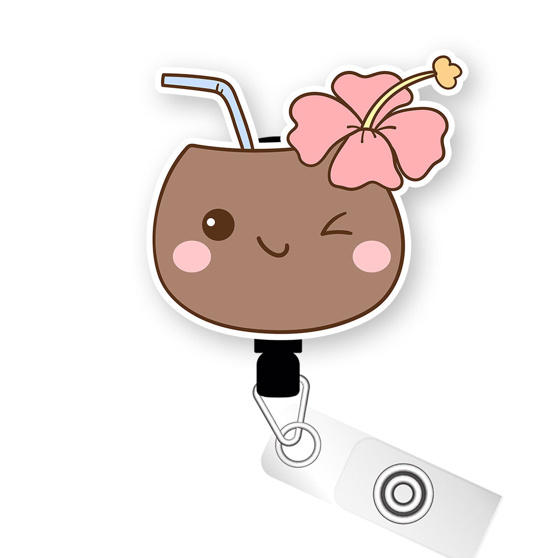 Flamazing Flamingo Pop Topper Swapfinity Retractable ID Badge Reel - - Topperswap
