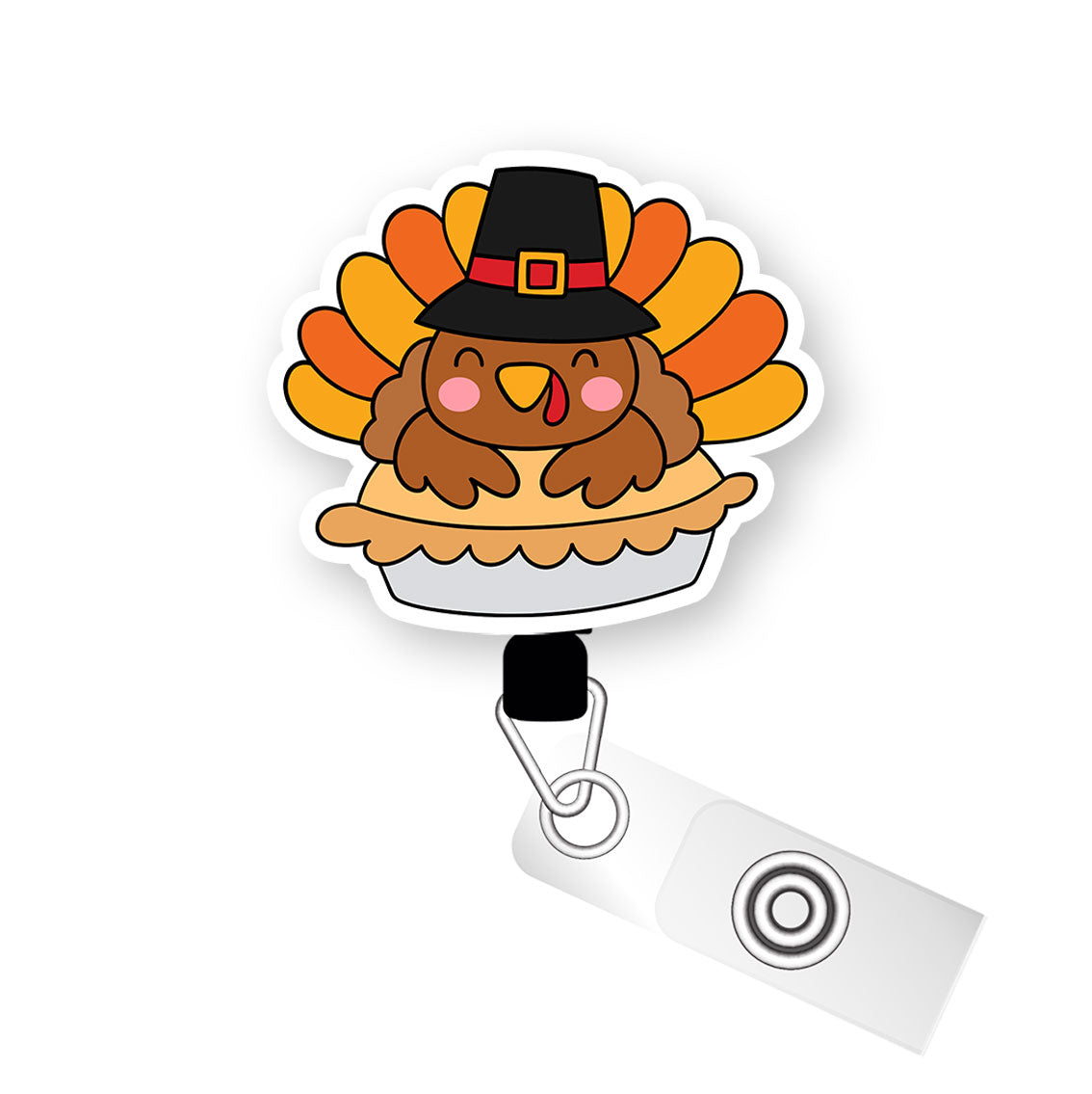 Pumpkin Pie Turkey Pop Topper Swapfinity Retractable ID Badge Reel - - Topperswap