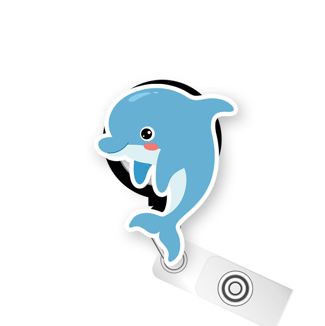 Dapper Dolphin Pop Topper Swapfinity Retractable ID Badge Reel - - Topperswap