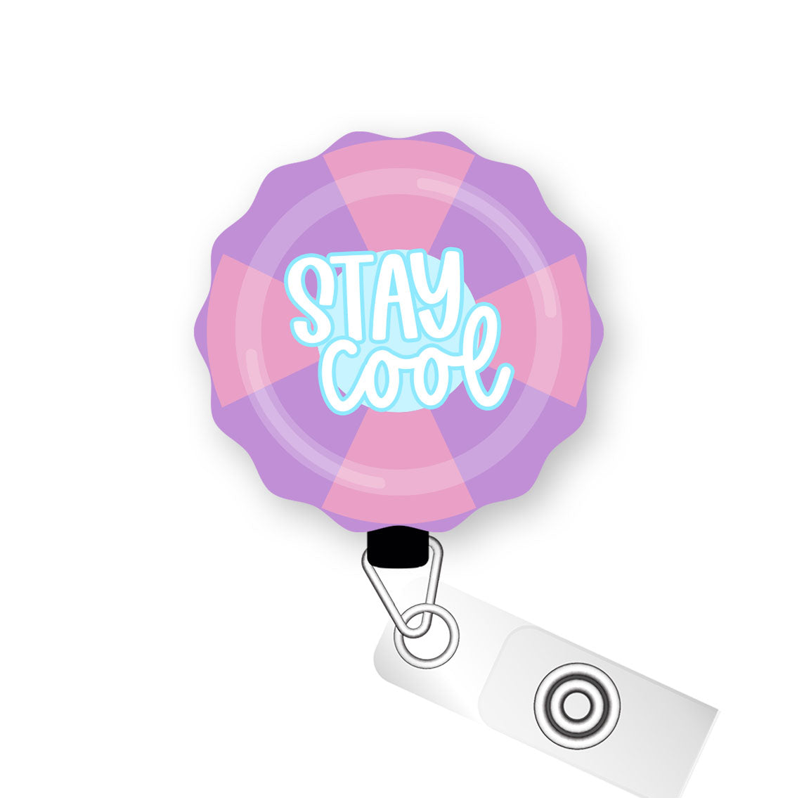 Stay Cool Pop Topper Swapfinity Retractable ID Badge Reel - - Topperswap