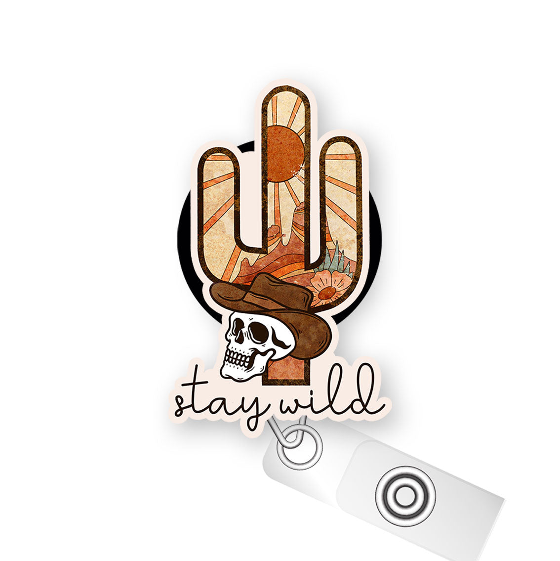 Stay Wild Pop Topper Swapfinity Retractable ID Badge Reel - - Topperswap