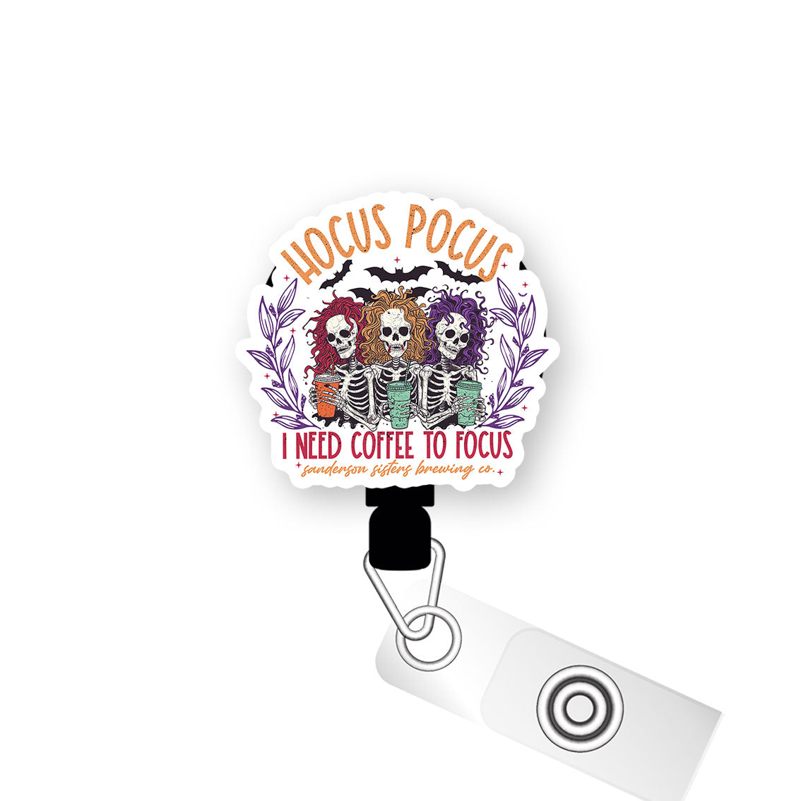 Three Coffee Sisters Pop Topper Swapfinity Retractable ID Badge Reel - - Topperswap