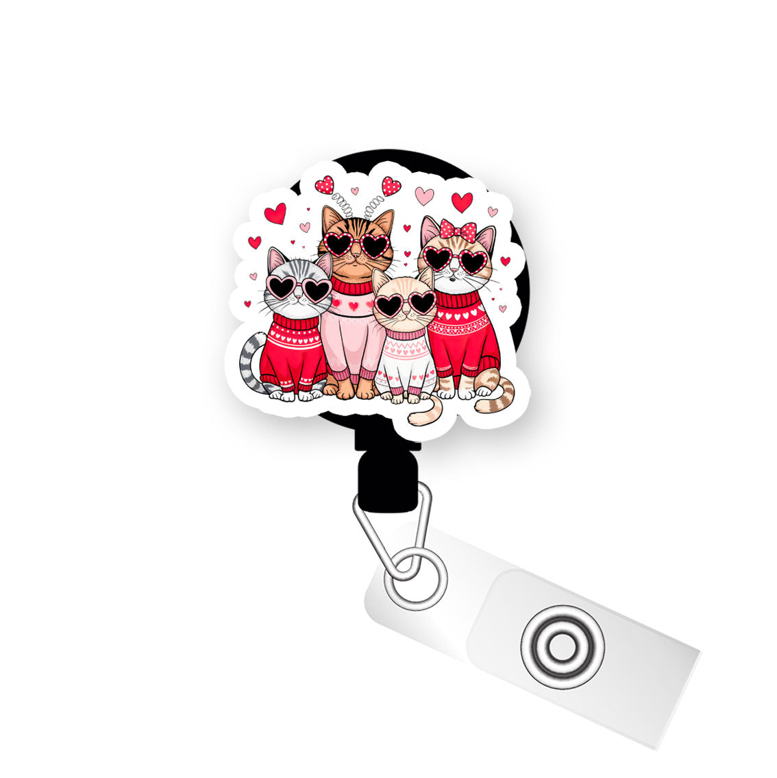Purr-fectly in Love Pop Topper Swapfinity Retractable ID Badge Reel - - Topperswap