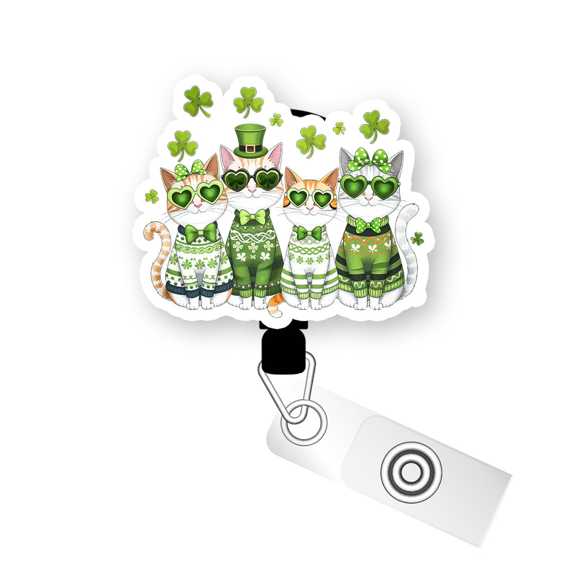 Lucky Cats Pop Topper Swapfinity Retractable ID Badge Reel - - Topperswap