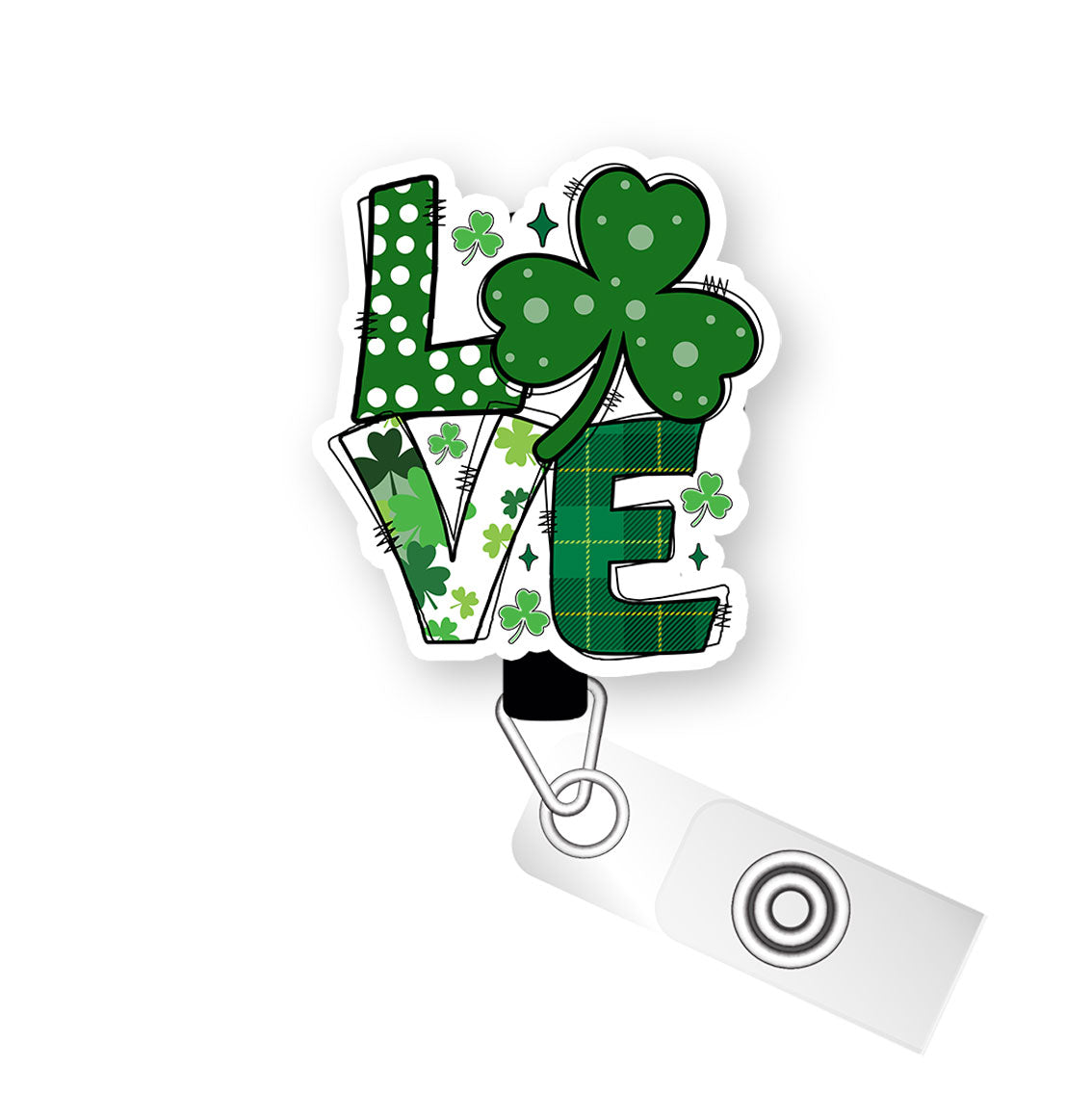 Lucky Love Pop Topper Swapfinity Retractable ID Badge Reel - - Topperswap