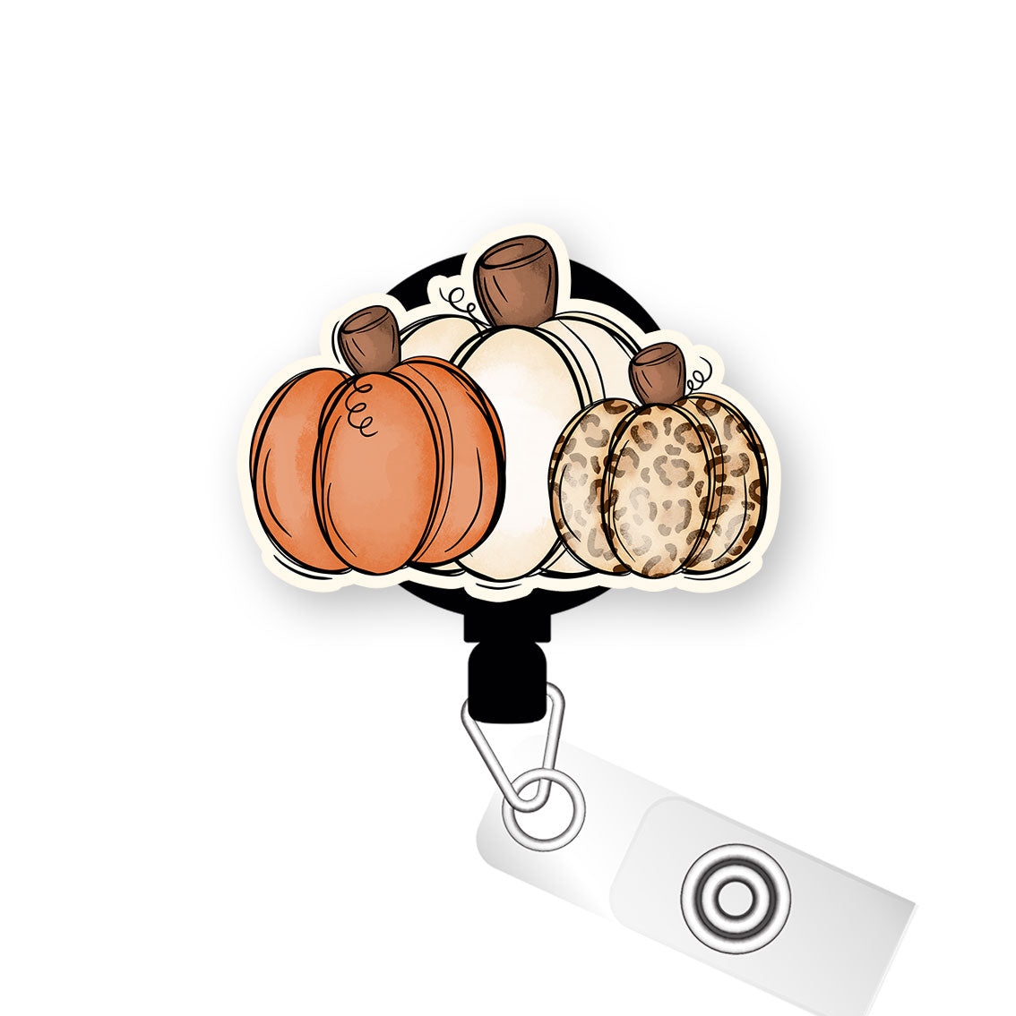 Chic Pumpkins Pop Topper Swapfinity Retractable ID Badge Reel - Alligator Clip / Premium Matte - Topperswap