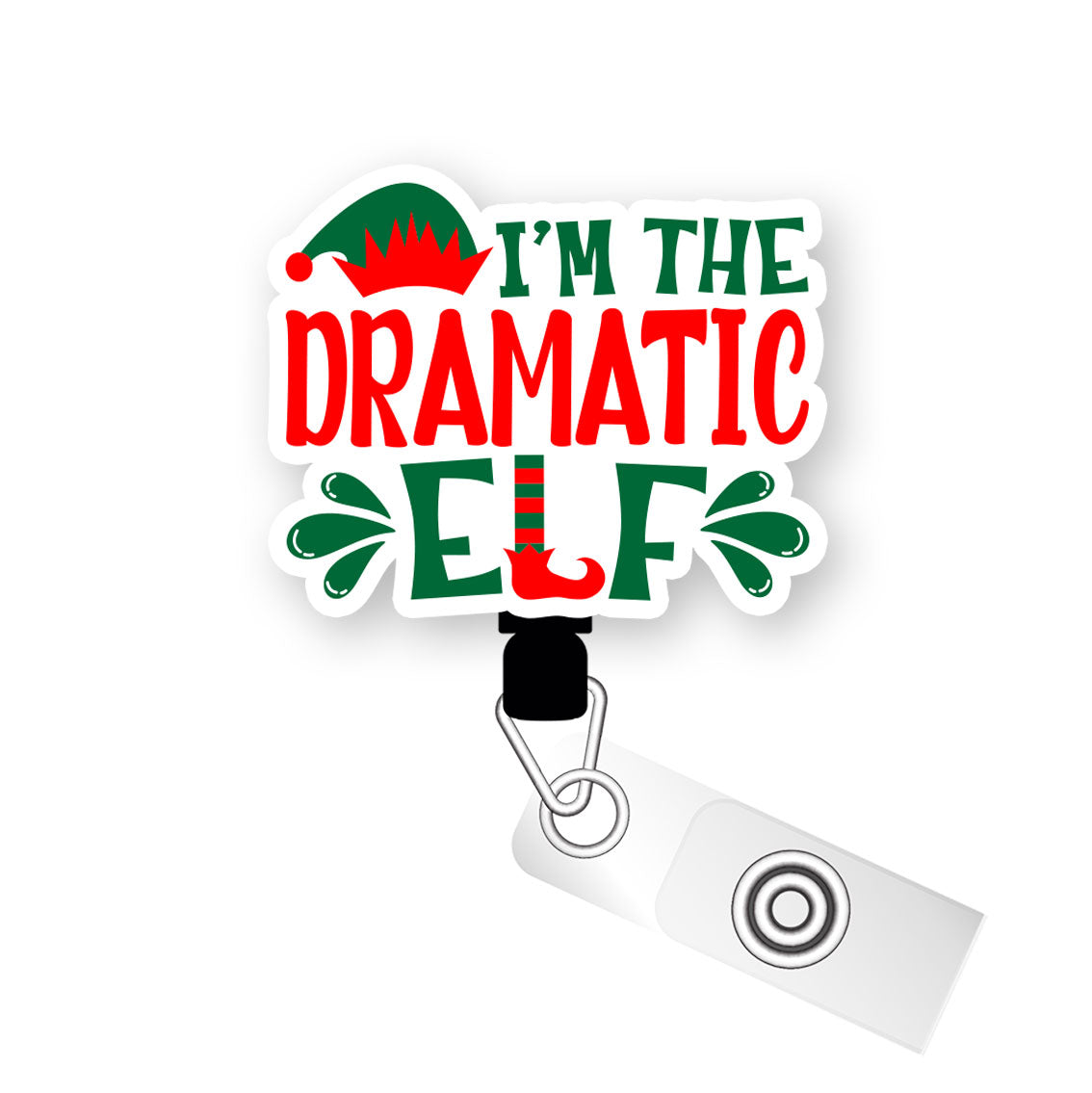 I'm The Dramatic Elf Pop Topper Swapfinity Retractable ID Badge Reel - - Topperswap