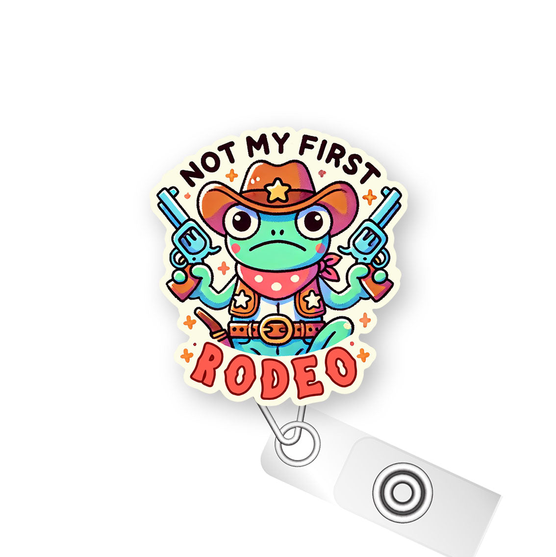 Not My First Rodeo Pop Topper Swapfinity Retractable ID Badge Reel -  - Topperswap