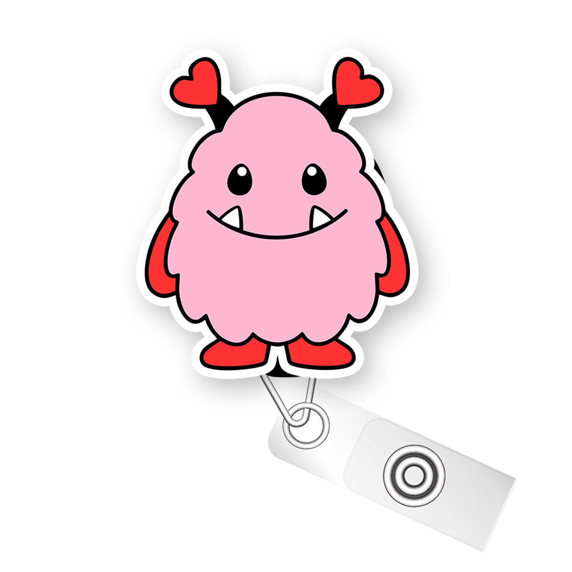 Valentine's Monster Pop Topper Swapfinity Retractable ID Badge Reel - - Topperswap