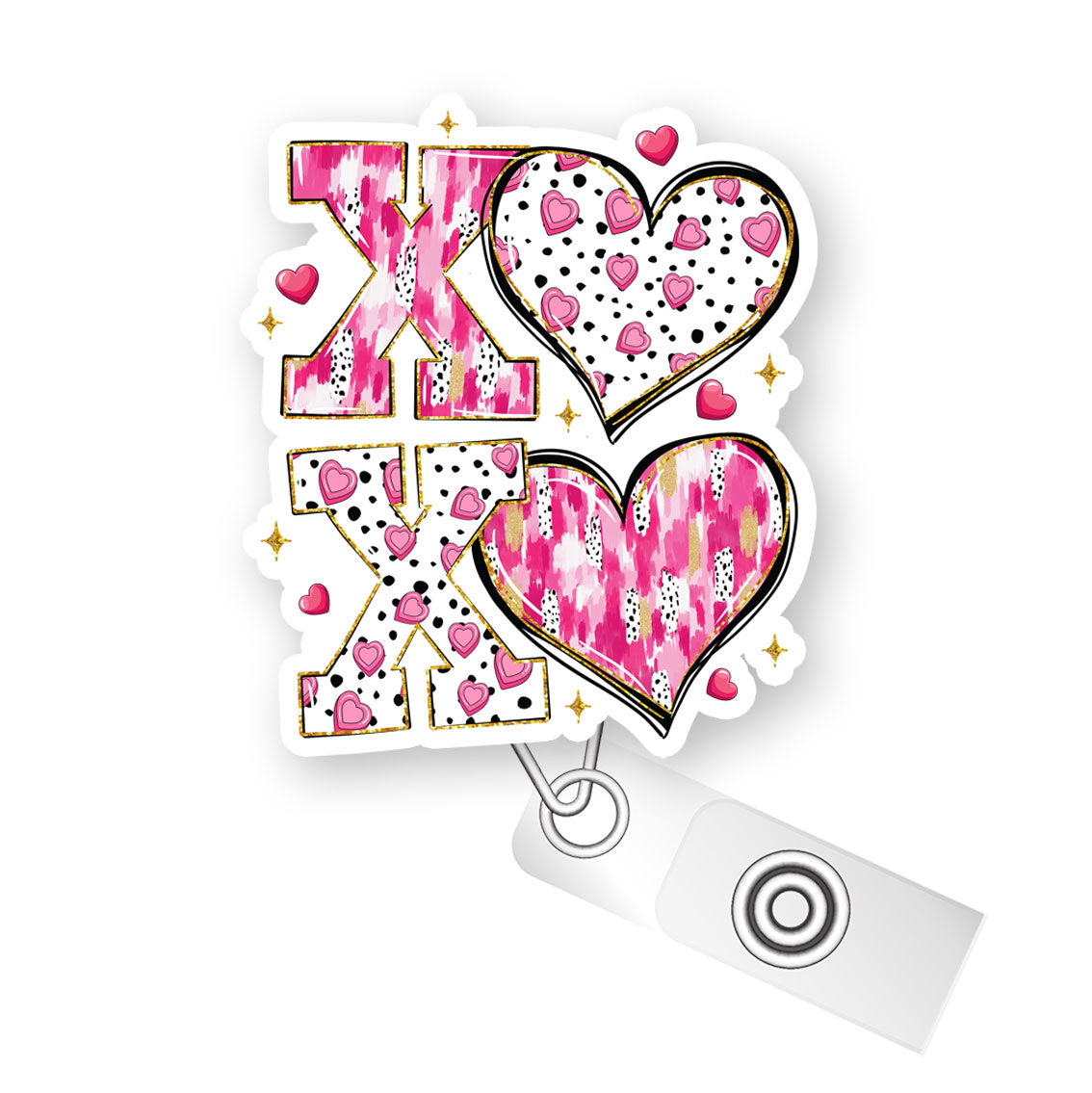 XO Doodles Pop Topper Swapfinity Retractable ID Badge Reel - - Topperswap