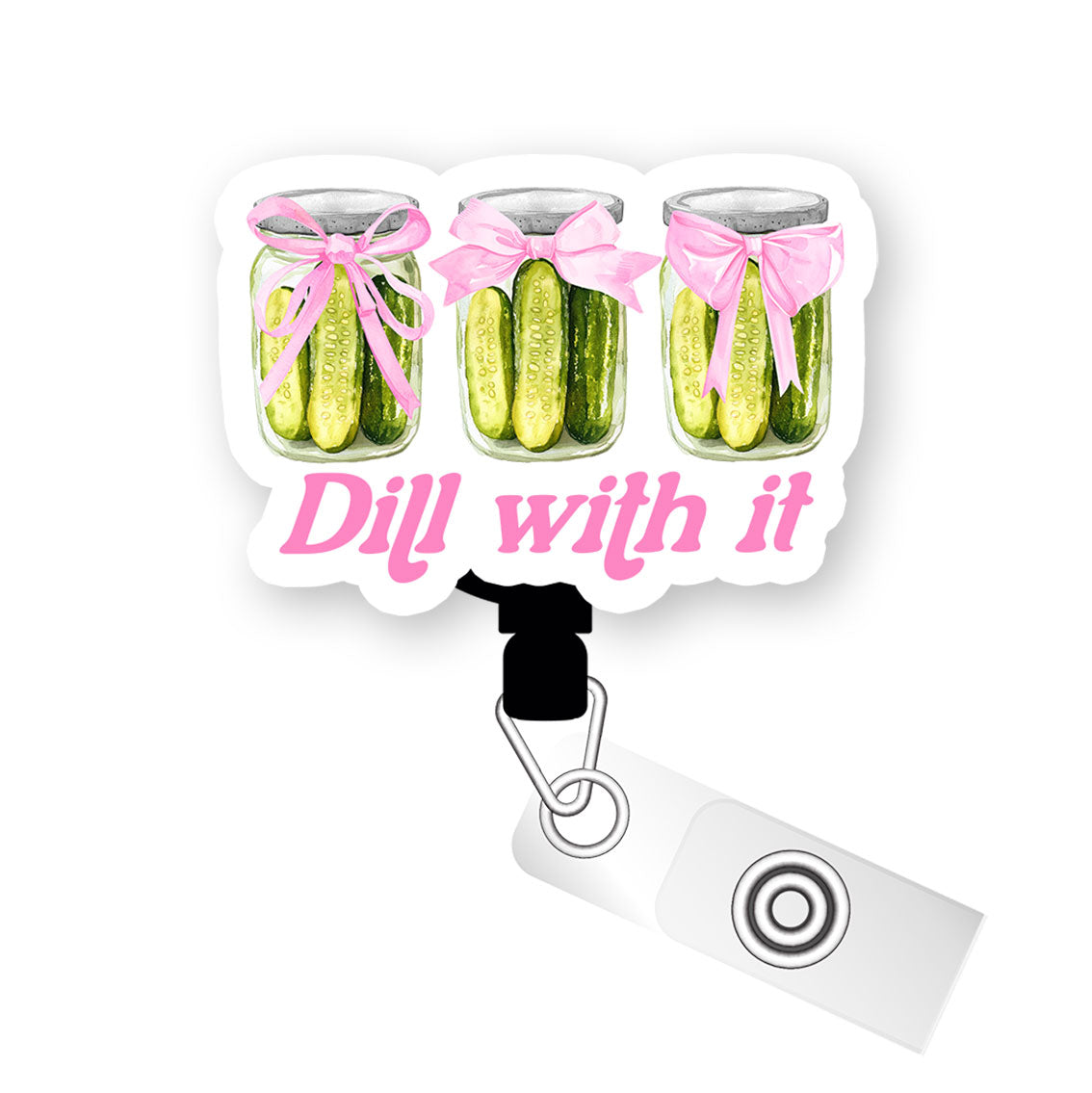 Dill With It Pickles Pop Topper Swapfinity Retractable ID Badge Reel - - Topperswap