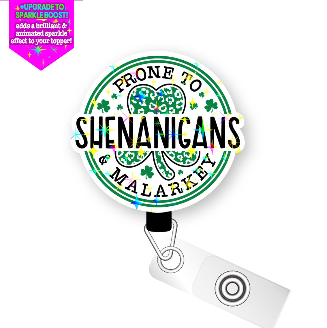 Prone to Shenanigans Pop Topper Swapfinity Retractable ID Badge Reel - - Topperswap