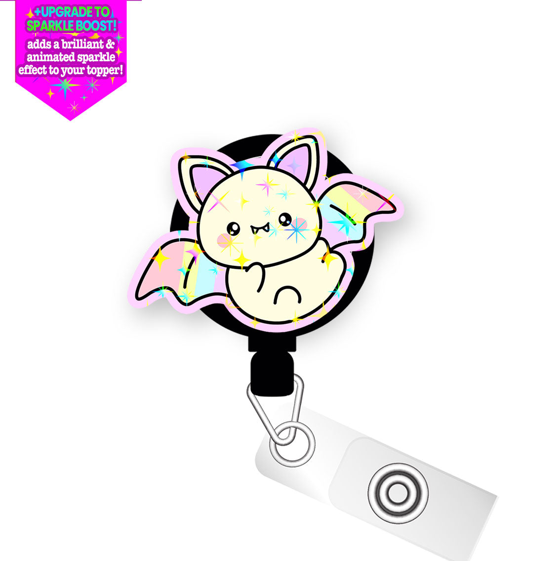 Bat-Tastic Cutie Pop Topper Swapfinity Retractable ID Badge Reel - - Topperswap