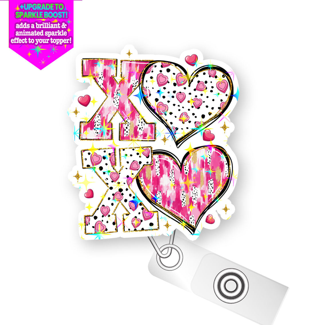 XO Doodles Pop Topper Swapfinity Retractable ID Badge Reel - - Topperswap