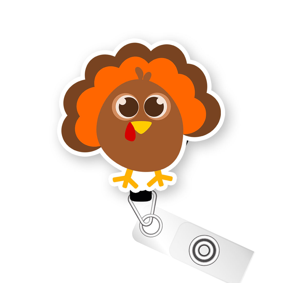 Turkey Time Cutie Pop Topper Swapfinity Retractable ID Badge Reel - - Topperswap