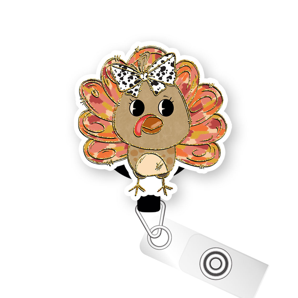 Bow Tie Gobbler Pop Topper Swapfinity Retractable ID Badge Reel - - Topperswap
