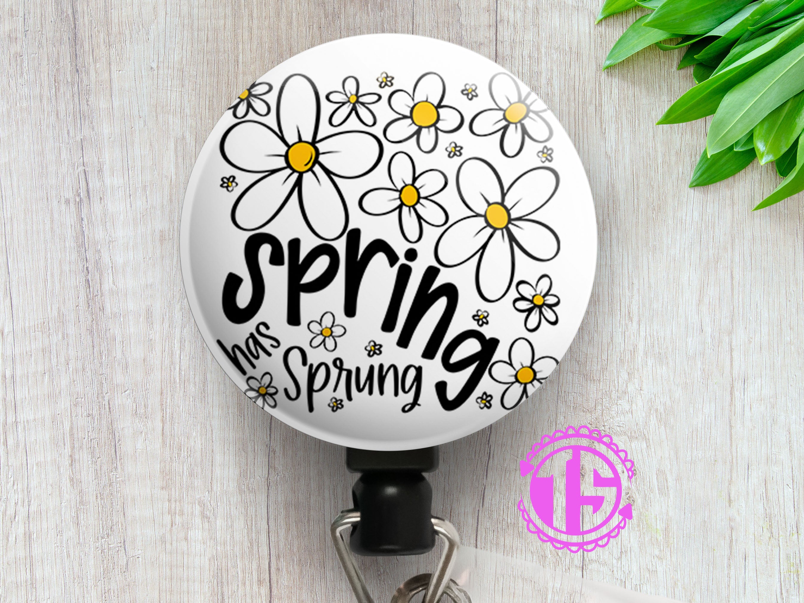 Spring Has Sprung Swapfinity Retractable ID Badge Reel - - Topperswap
