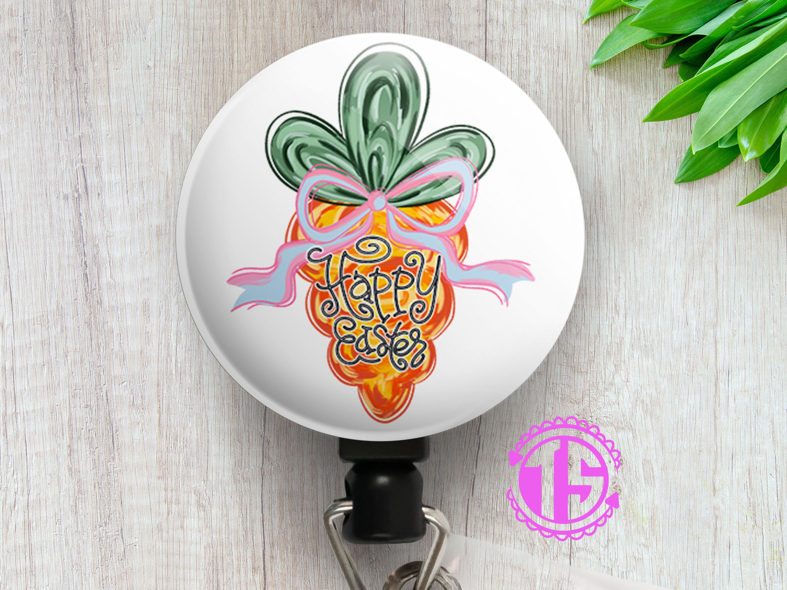 Happy Easter Carrot Swapfinity Retractable ID Badge Reel - - Topperswap