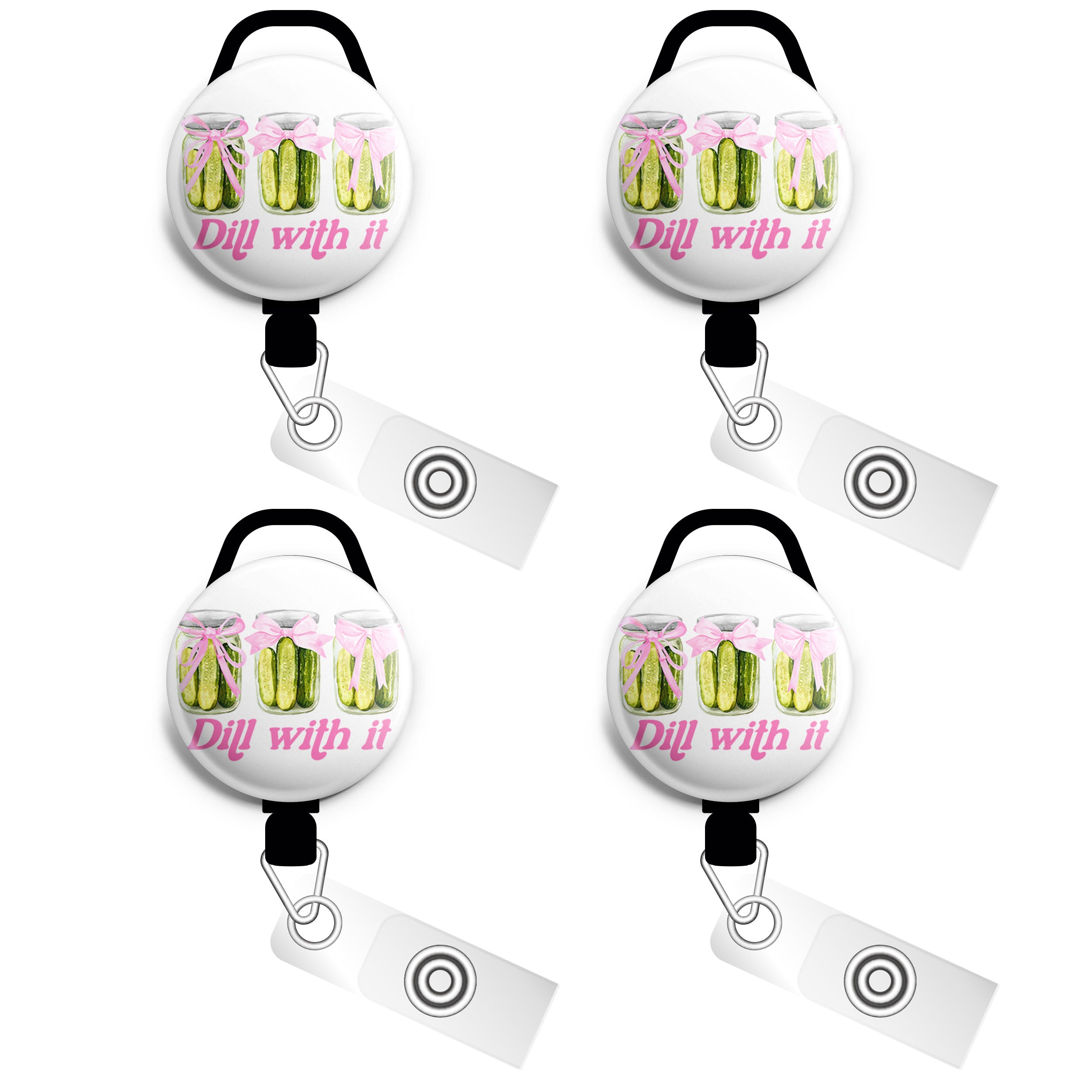 Dill With It Pickles Swapfinity Retractable ID Badge Reel - - Topperswap