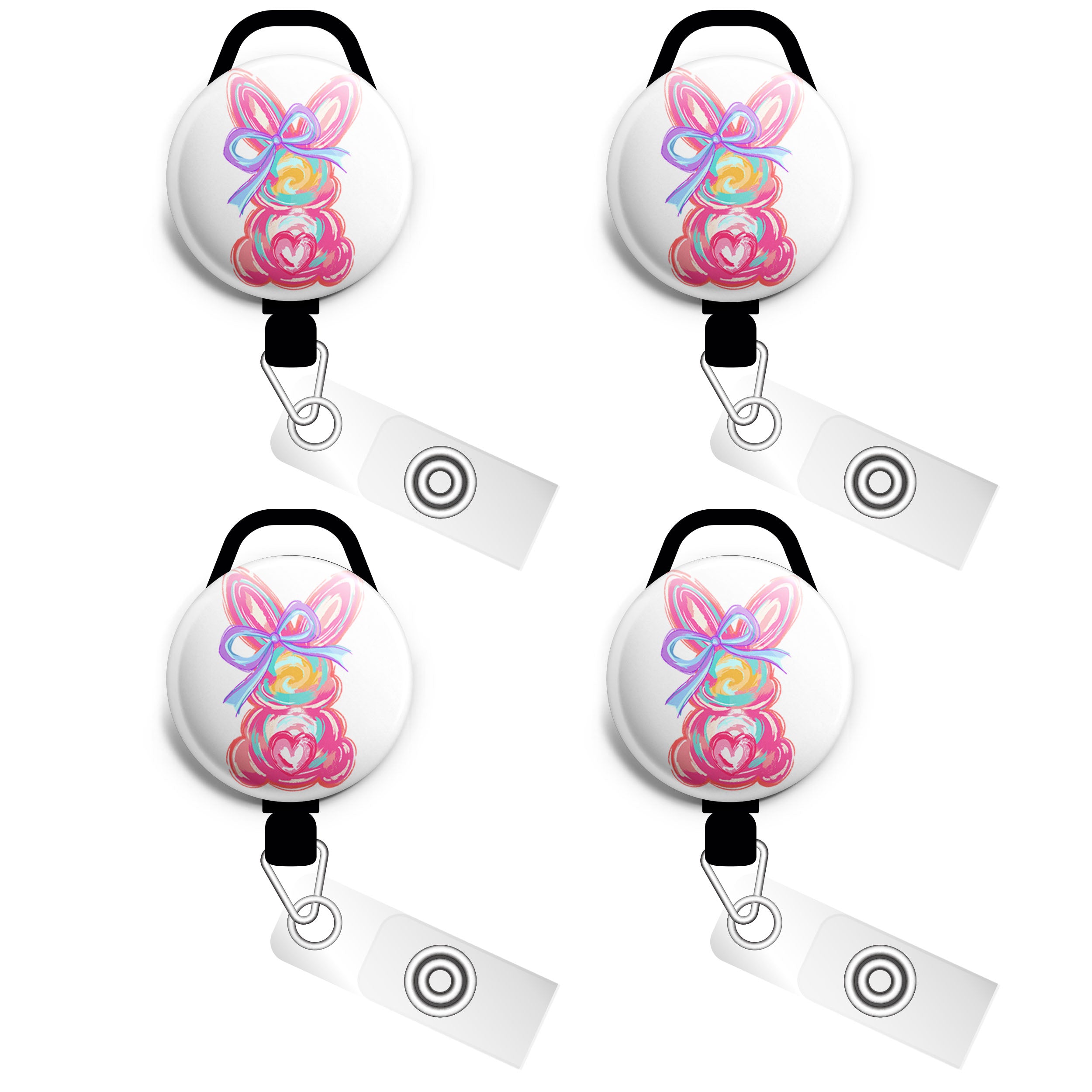 Easter Bunny Swirl Swapfinity Retractable ID Badge Reel - - Topperswap