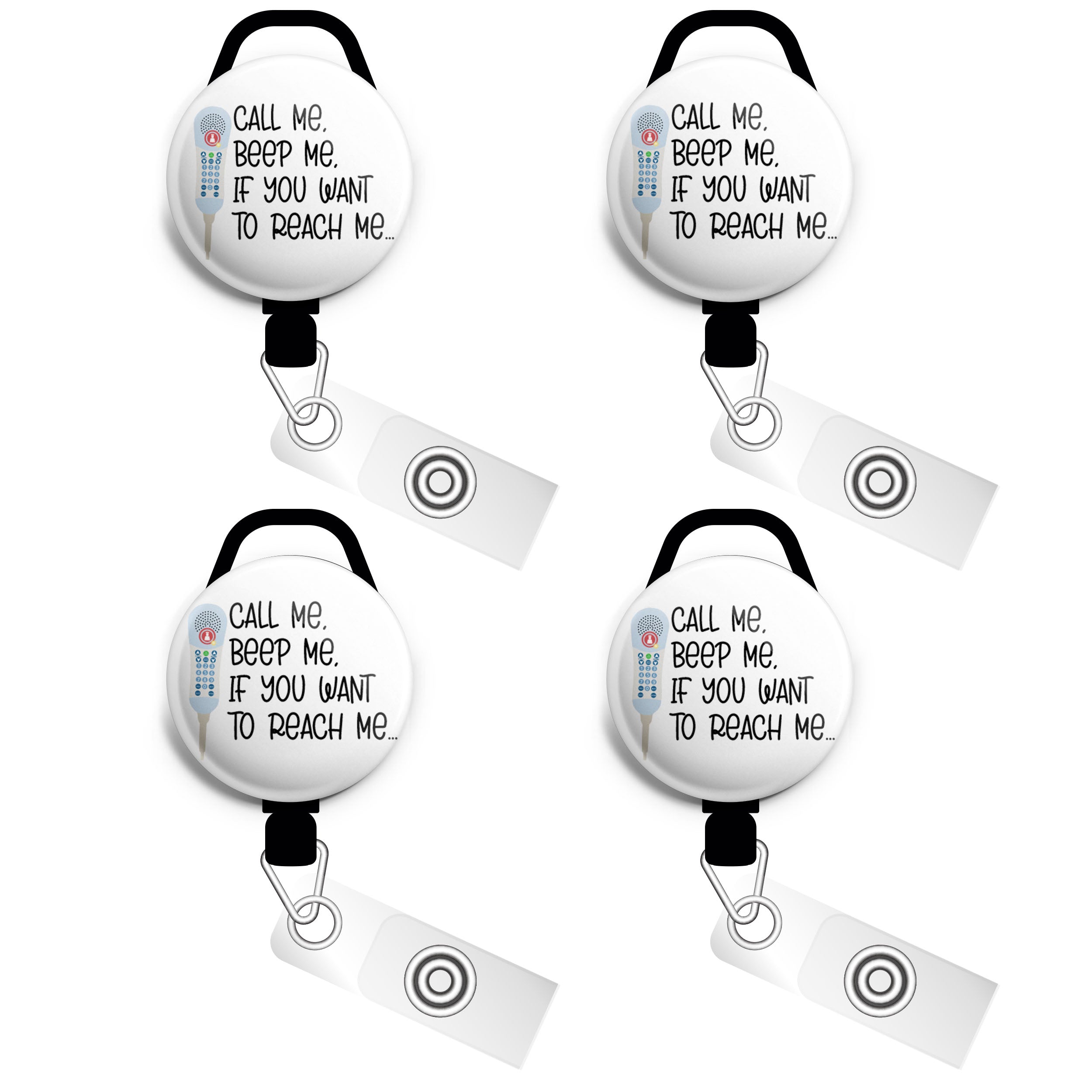 Call Me, Beep Me Swapfinity Retractable ID Badge Reel - - Topperswap