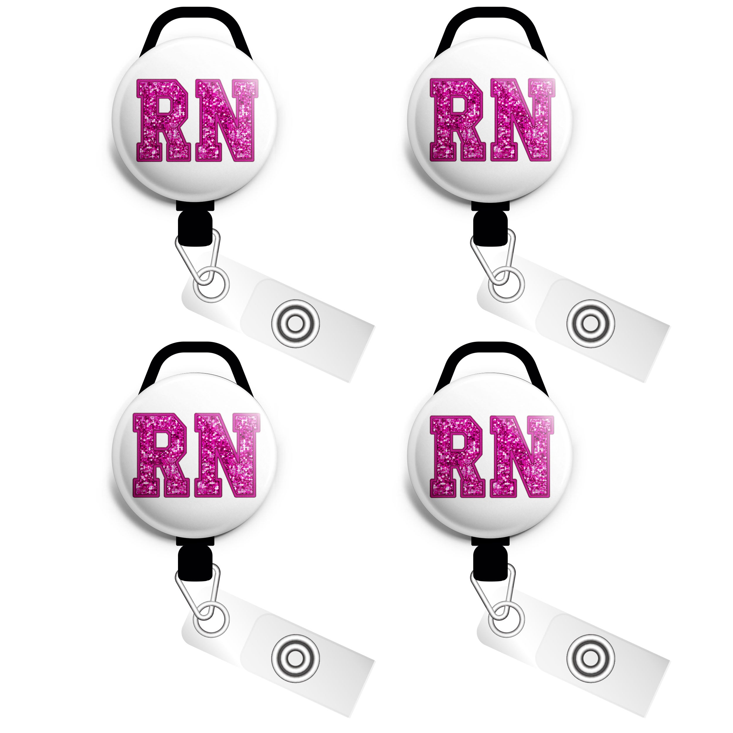 Glittering Pink RN Swapfinity Retractable ID Badge Reel - - Topperswap