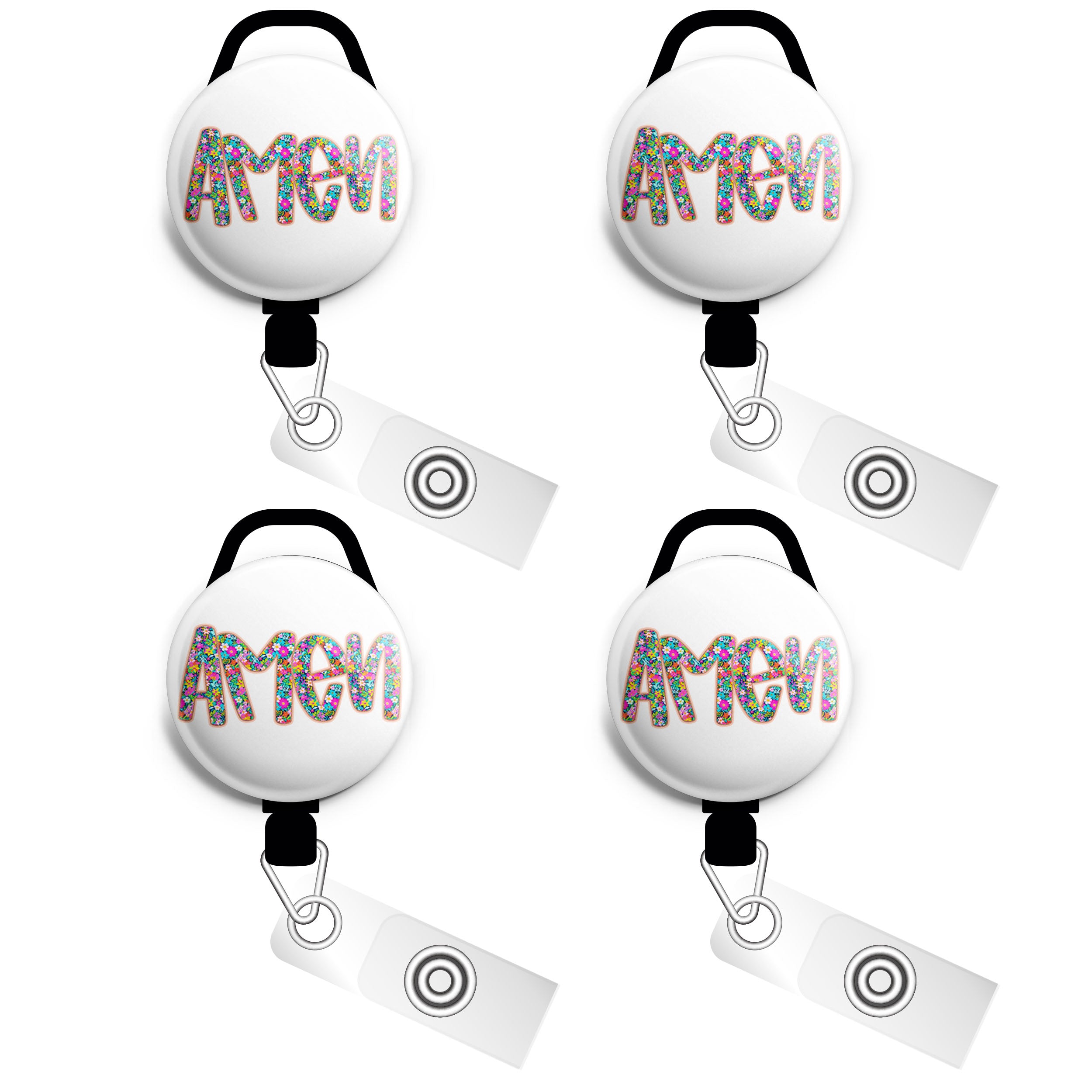 Floral Amen Swapfinity Retractable ID Badge Reel - - Topperswap
