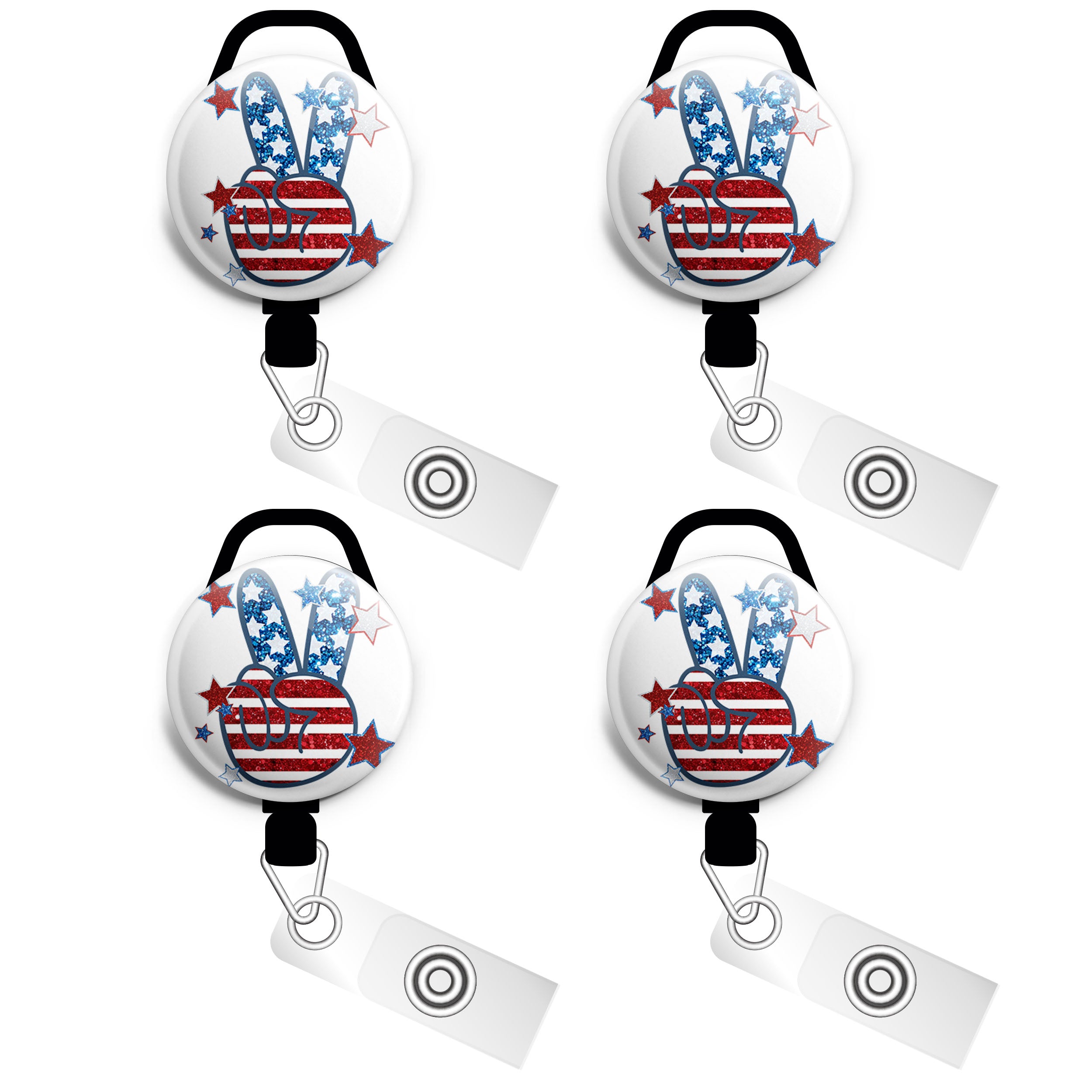 Peace Out, America Swapfinity Retractable ID Badge Reel - - Topperswap