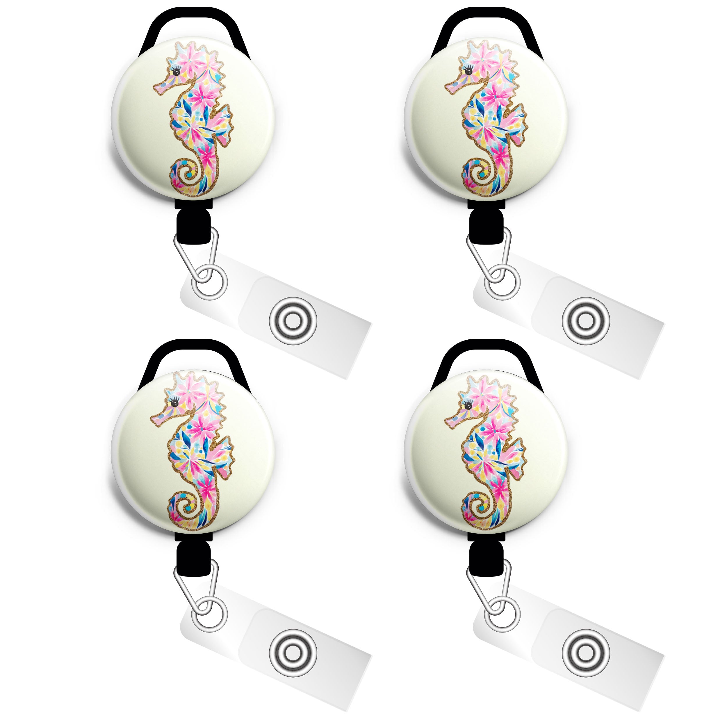 Sea You Sparkle Swapfinity Retractable ID Badge Reel - - Topperswap
