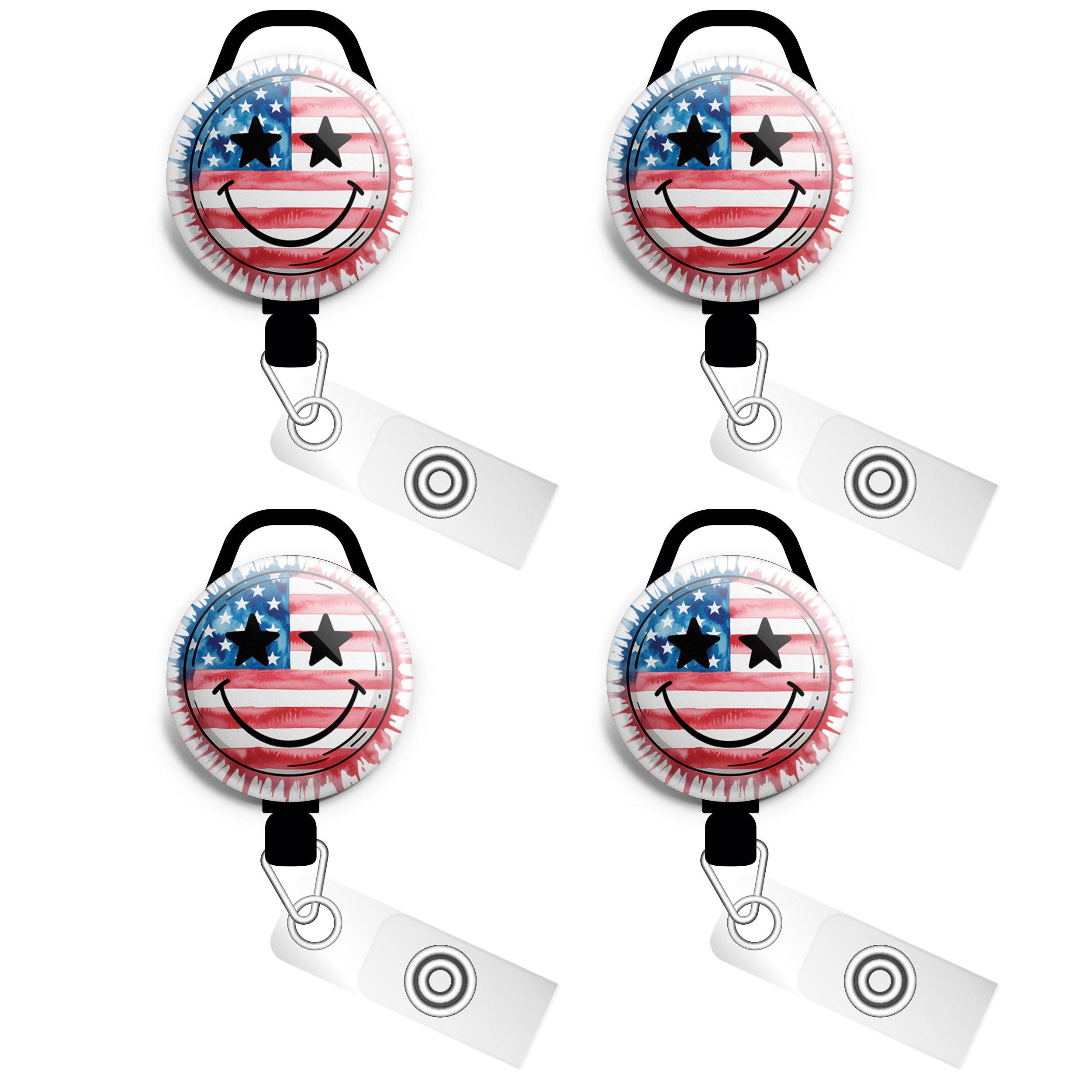 Star-Spangled Splash Swapfinity Retractable ID Badge Reel - - Topperswap